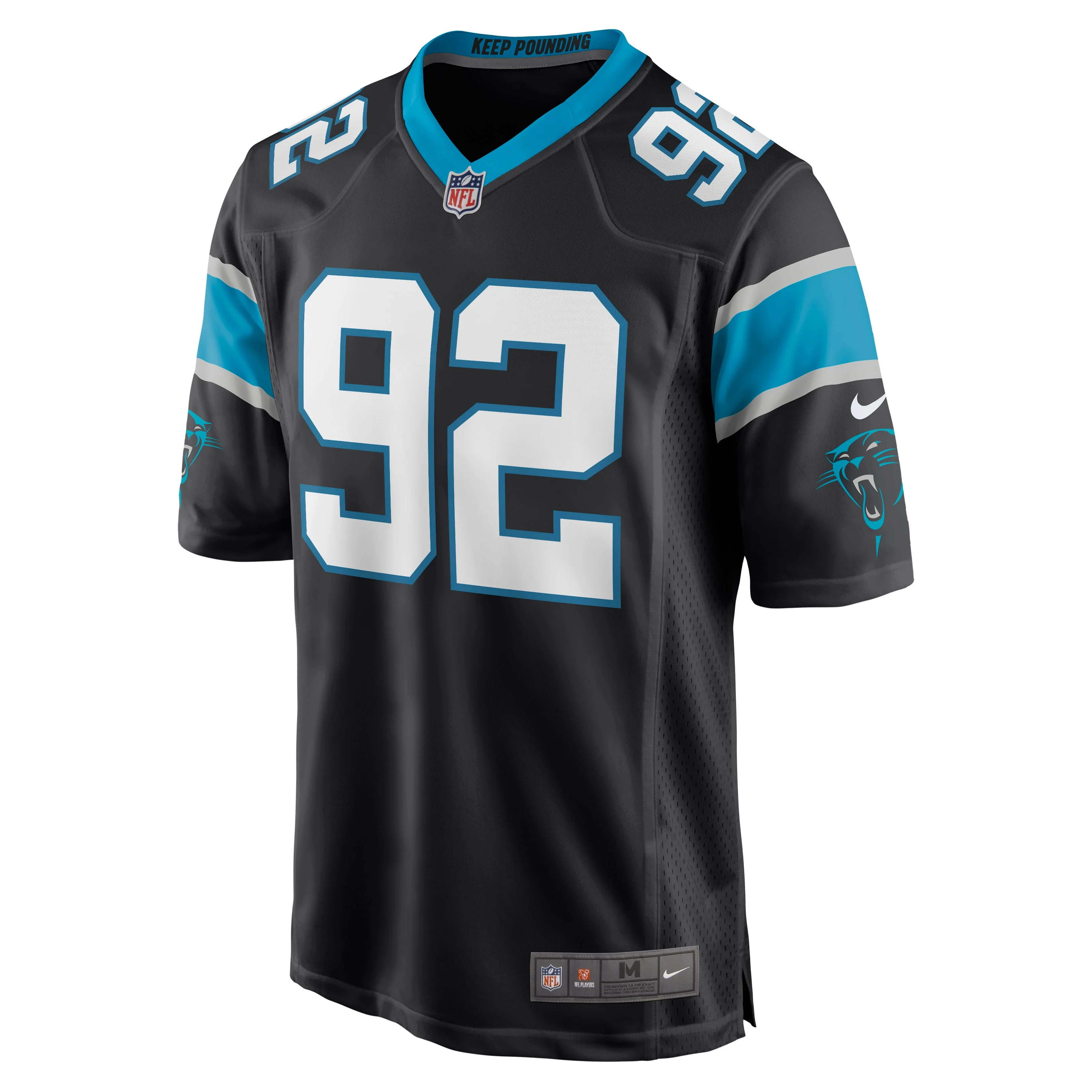 Men's Nike Zach Kerr Black Carolina Panthers Game Jersey