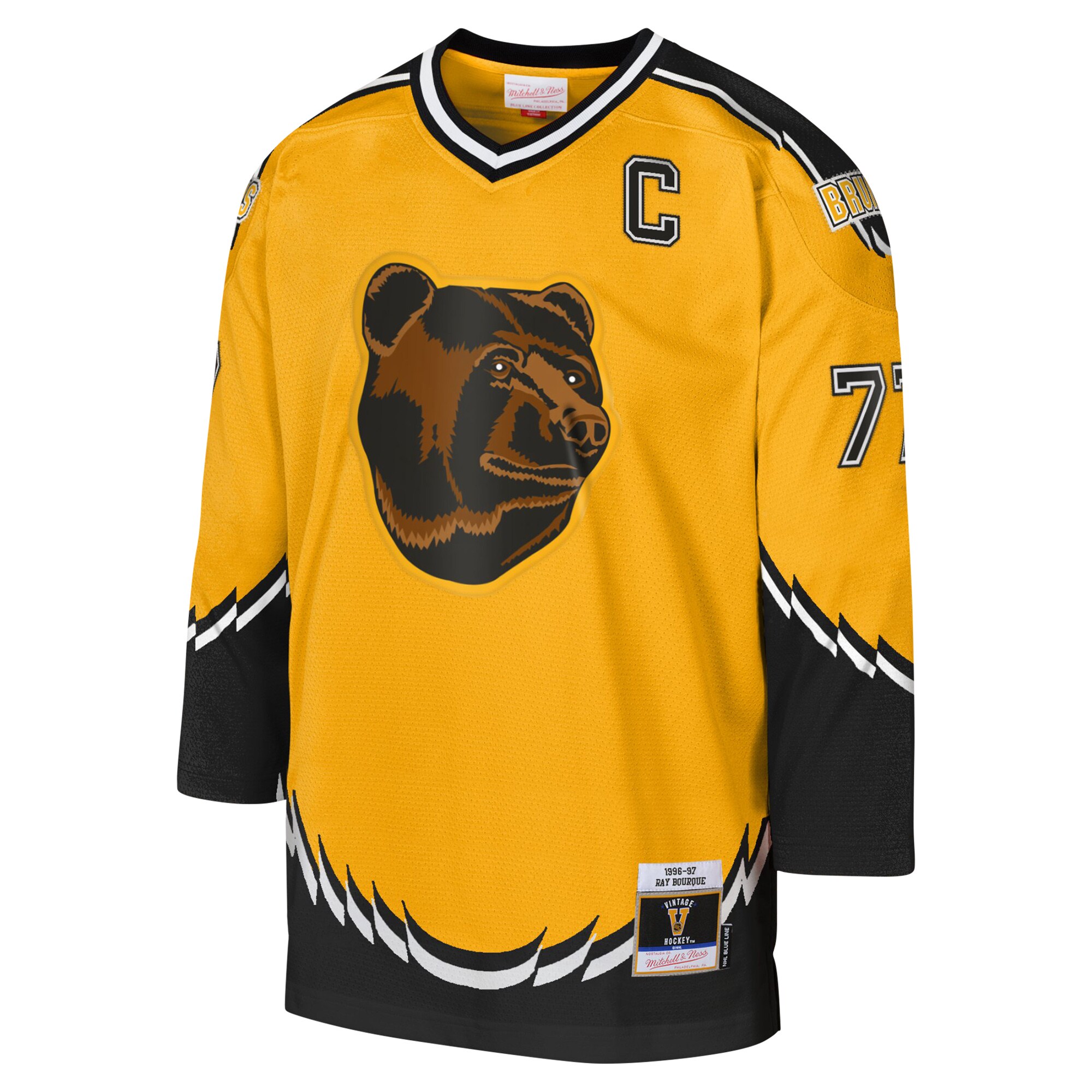 Ray Bourque Boston Bruins Mitchell & Ness Youth 1996-97 Blue Line Captain Patch Player Jersey - Gold