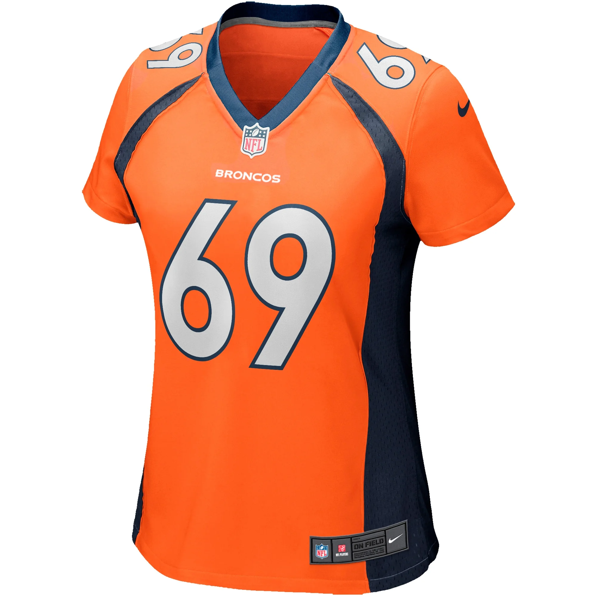 Women's Nike Mark Schlereth Orange Denver Broncos Game Retired Player Jersey