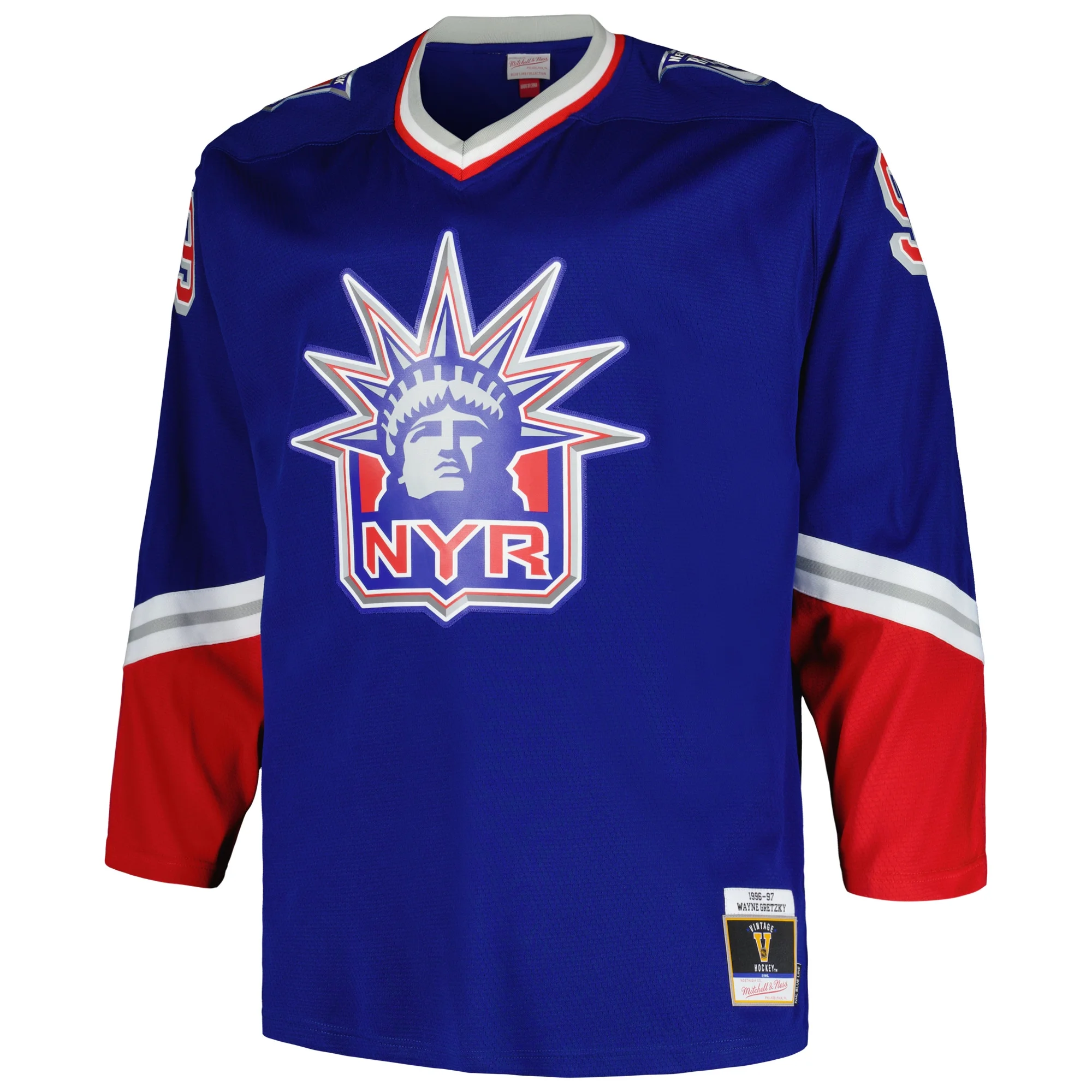 Men's Mitchell & Ness Wayne Gretzky Blue New York Rangers Big & Tall Blue Line Player Jersey