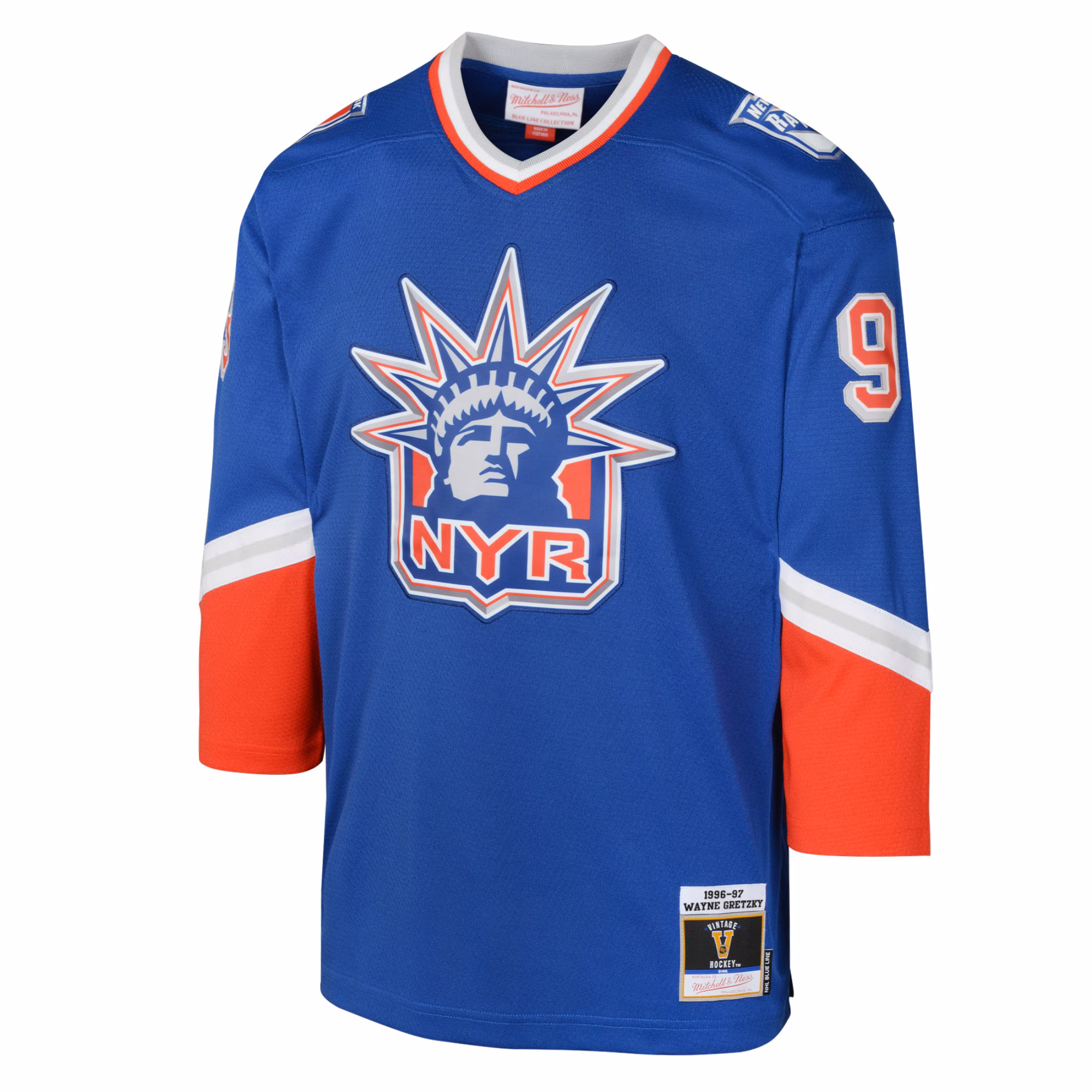 Wayne Gretzky New York Rangers Mitchell & Ness Youth 1996 Blue Line Player Jersey - Royal