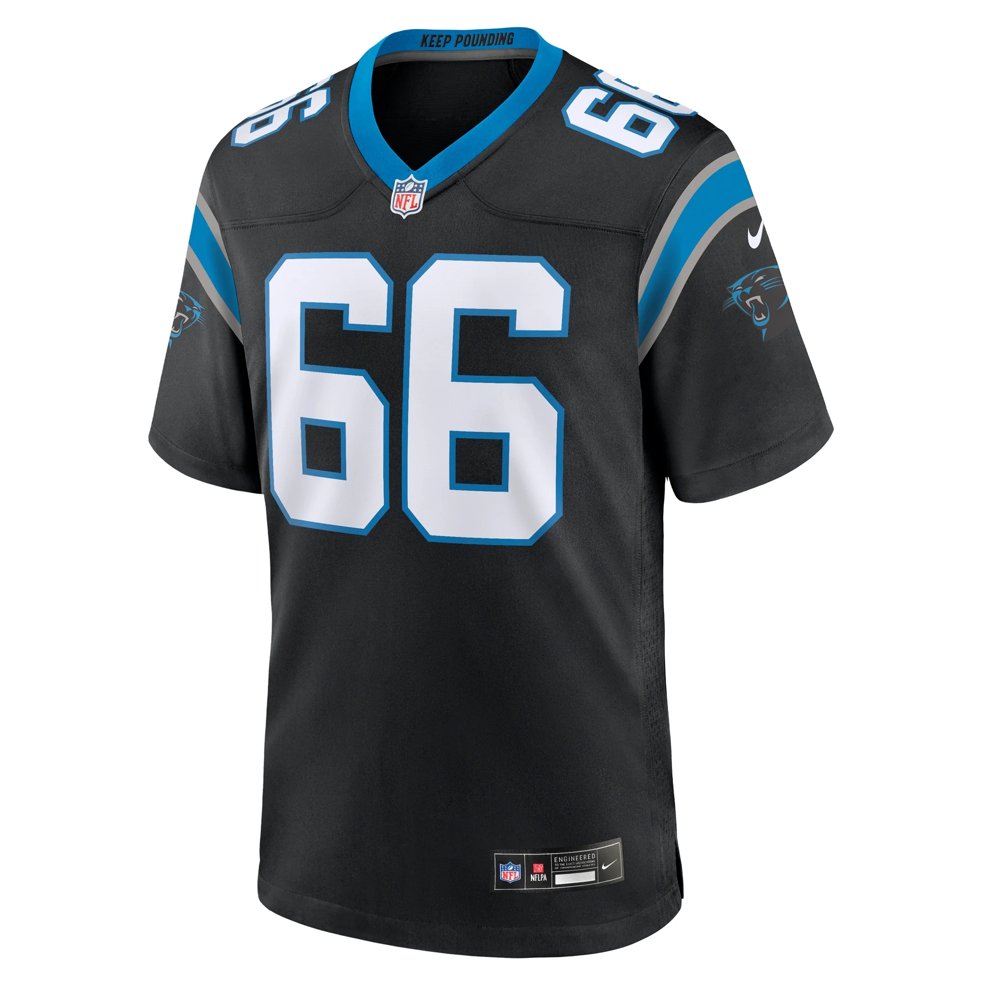 Men's Nike Nash Jensen Black Carolina Panthers Team Game Jersey