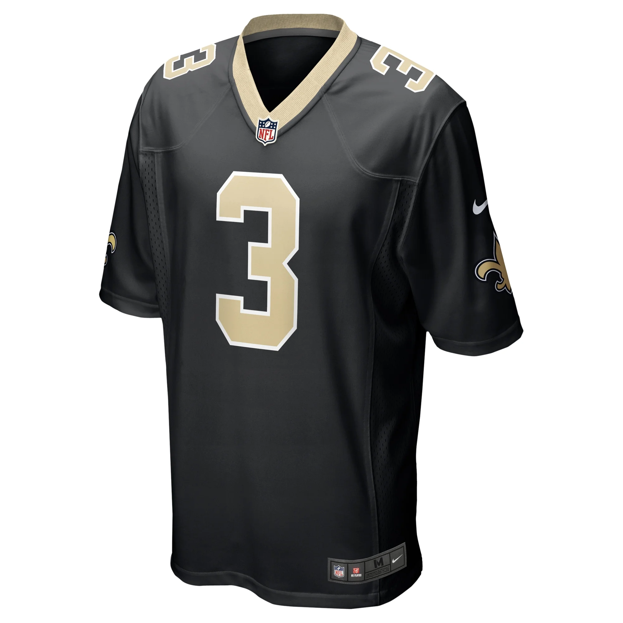 Men's Nike Jake Haener Black New Orleans Saints Team Game Jersey