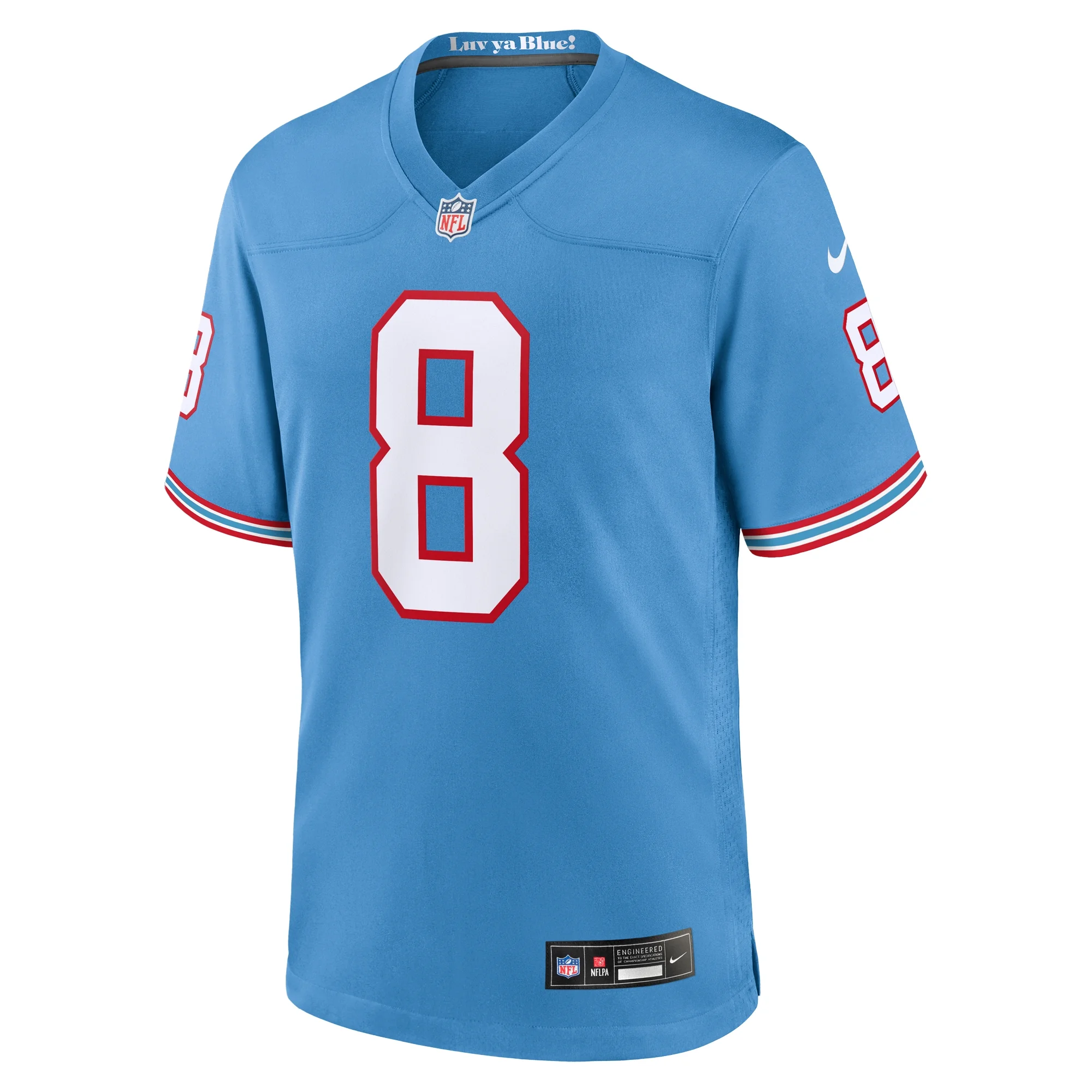 Men's Nike Will Levis Light Blue Tennessee Titans Oilers Throwback Player Game Jersey