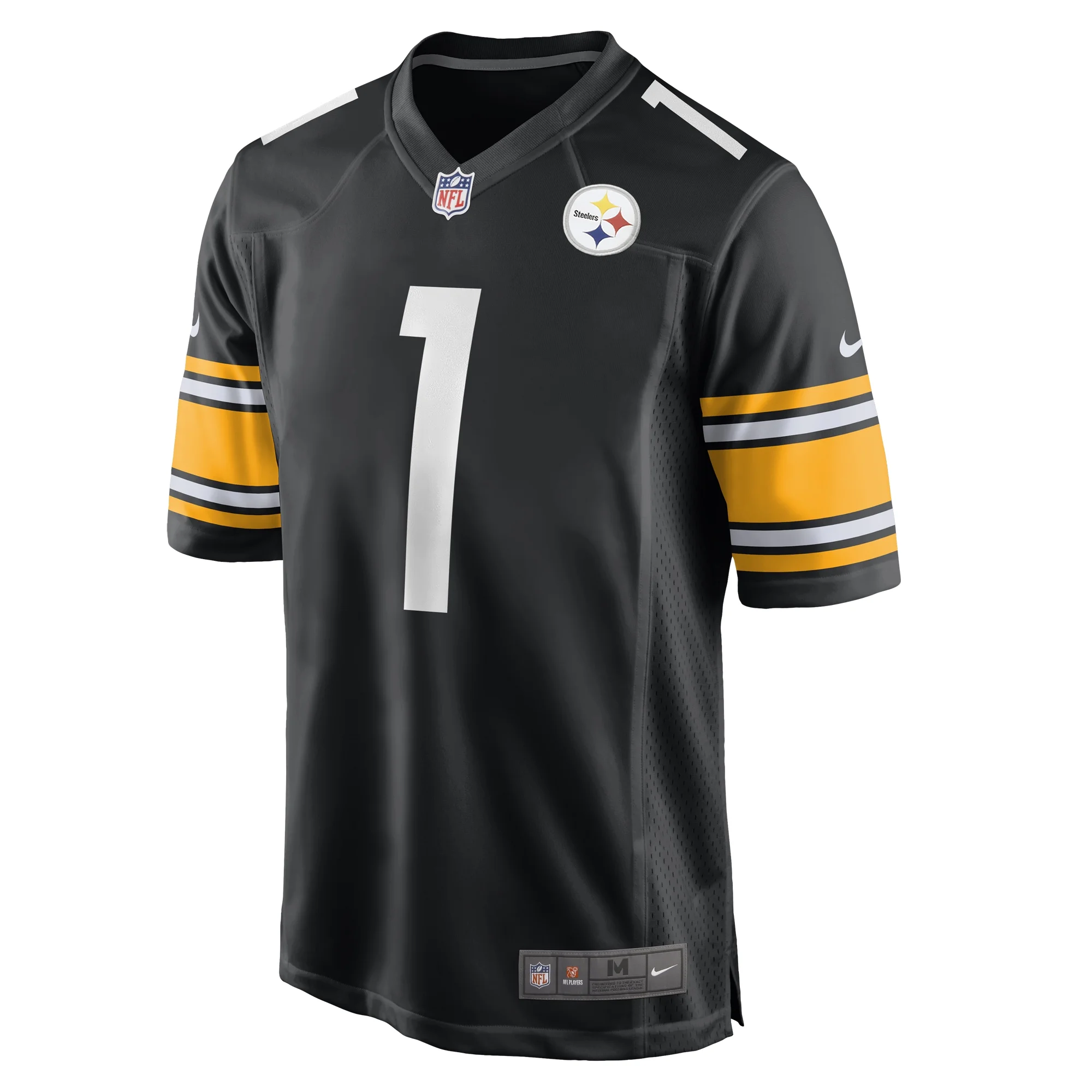 Men's Nike Number 1 Dad Black Pittsburgh Steelers Game Jersey
