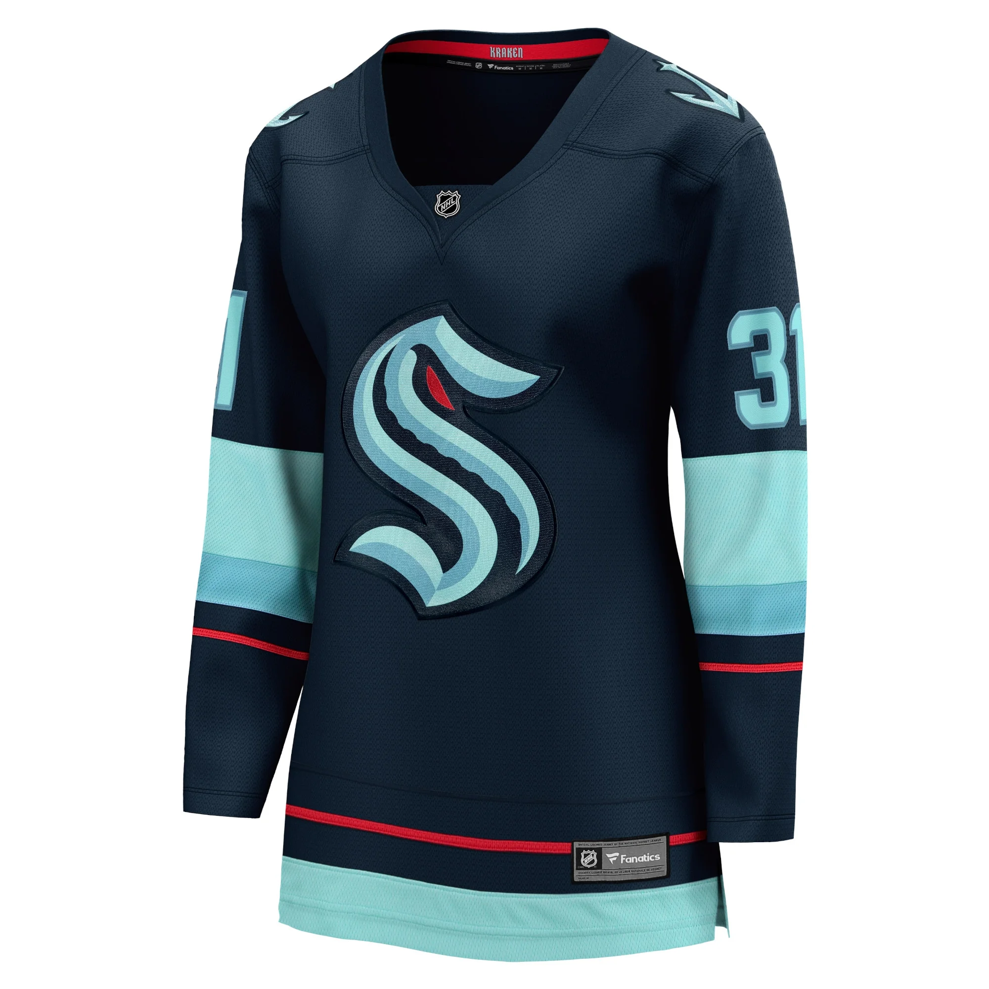 Women's Fanatics Branded Philipp Grubauer Navy Seattle Kraken Home Breakaway Player Jersey