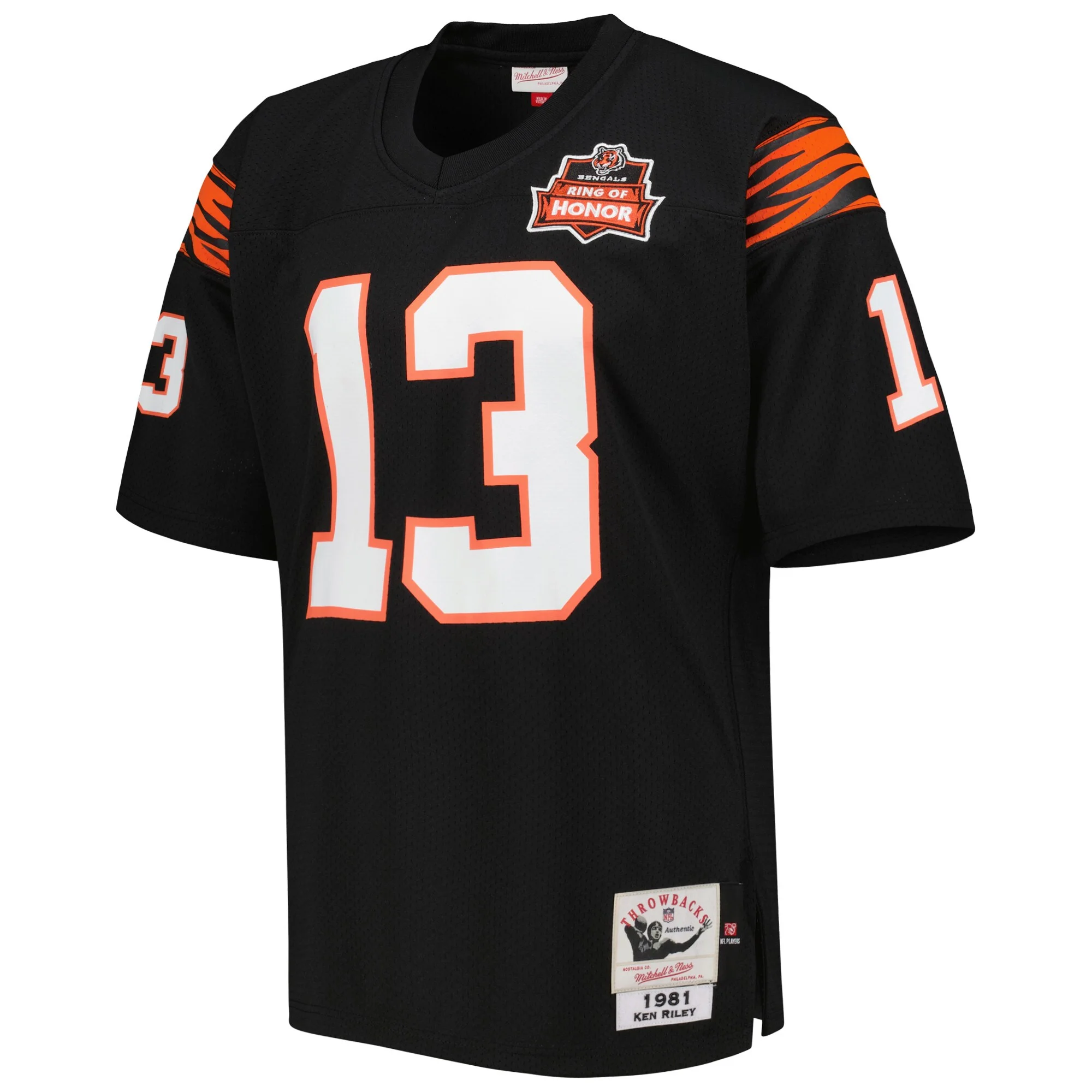 Men's Mitchell & Ness Ken Riley Black Cincinnati Bengals 2004 Authentic Throwback Retired Player Jersey