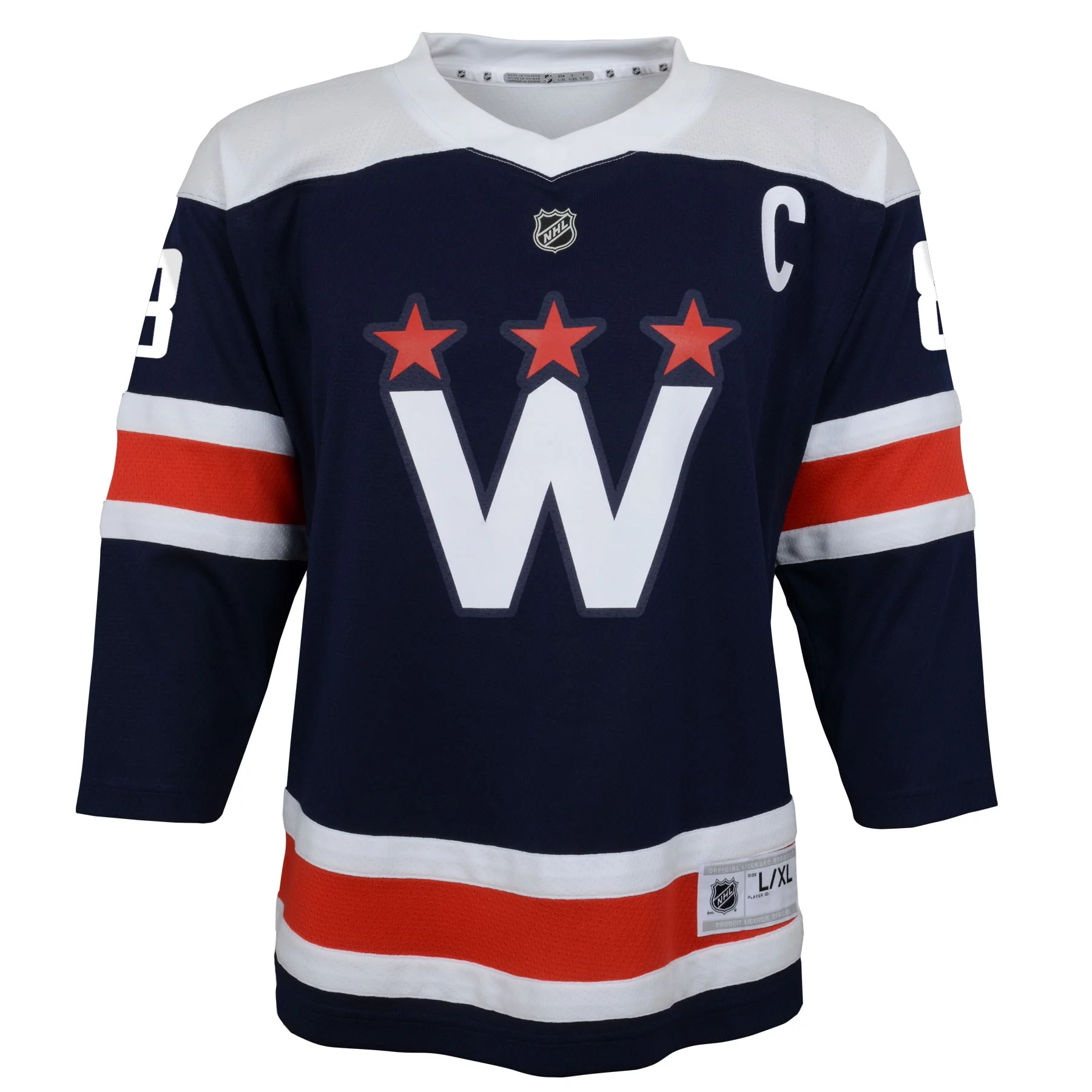 Youth Alexander Ovechkin Navy Washington Capitals 2020/21 Alternate Replica Player Jersey