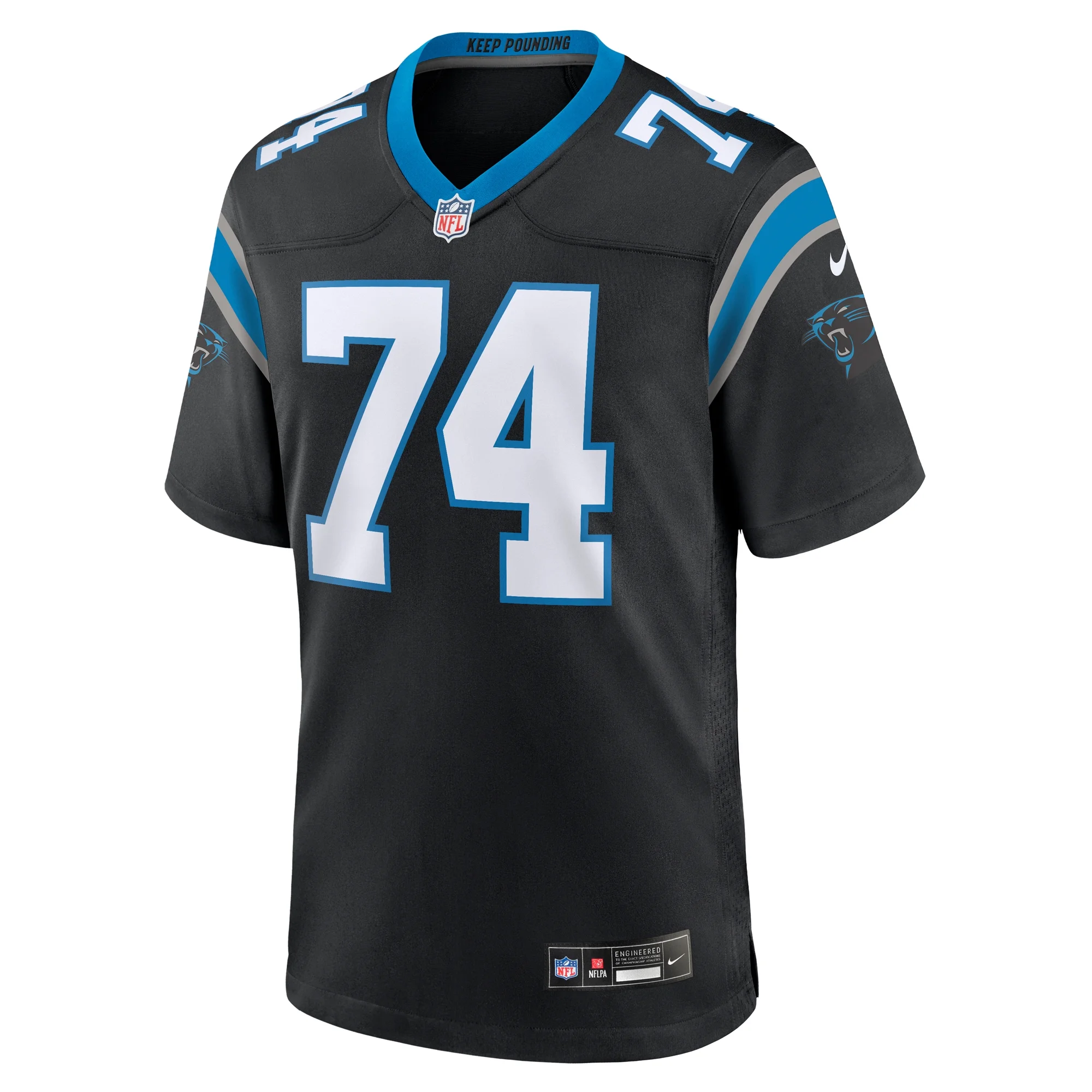 Men's Nike David Sharpe Black Carolina Panthers Team Game Jersey