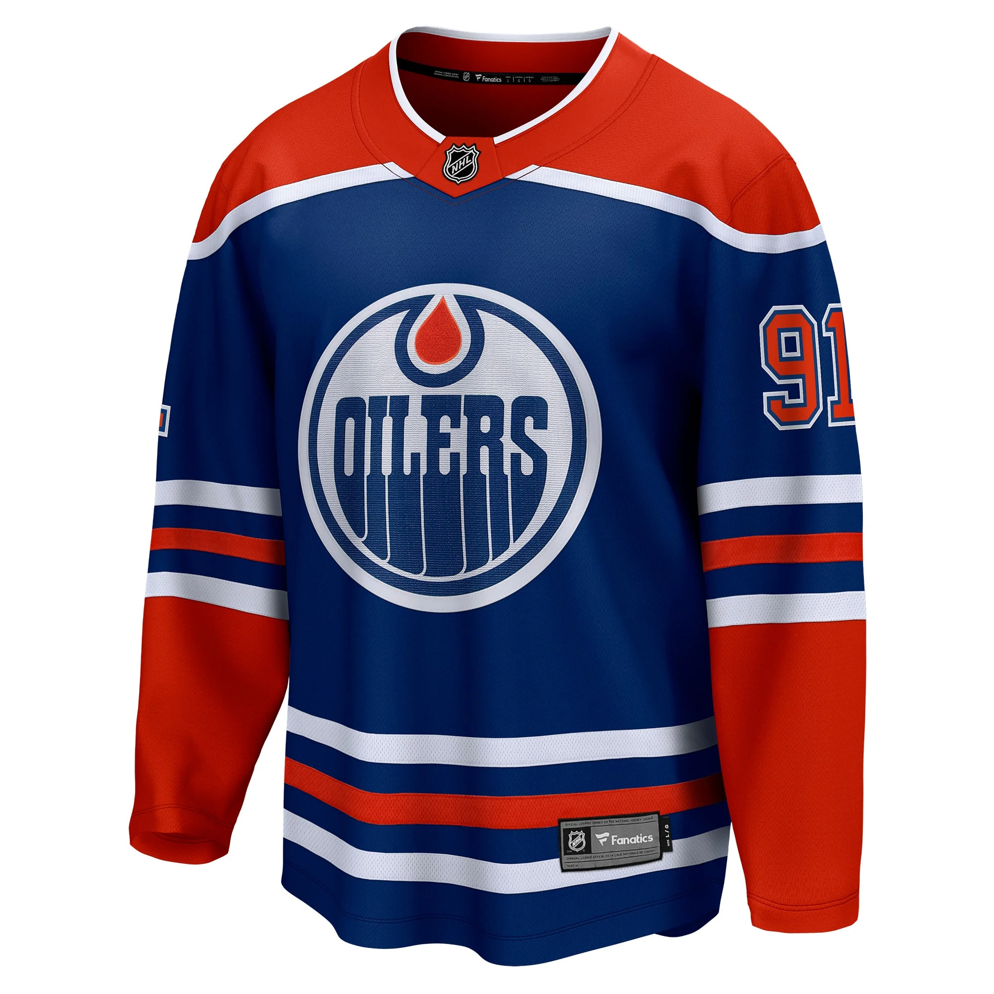 Men's Fanatics Evander Kane Royal Edmonton Oilers Home Breakaway Player Jersey