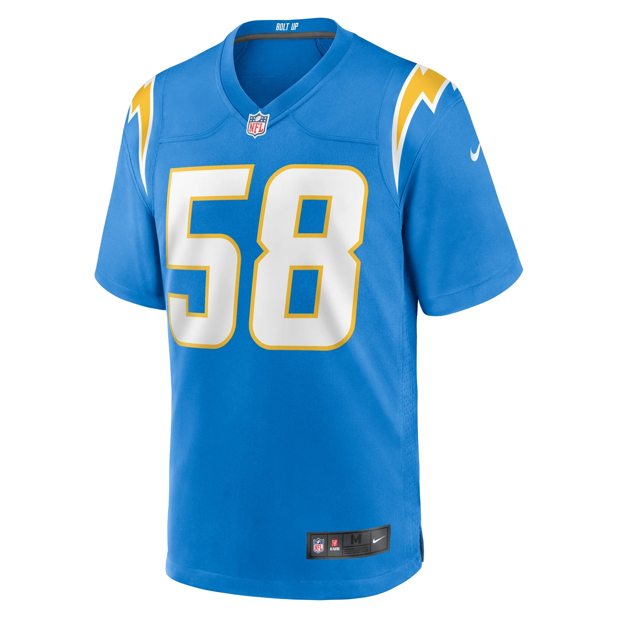 Men's Nike Justin Hollins Powder Blue Los Angeles Chargers Game Jersey