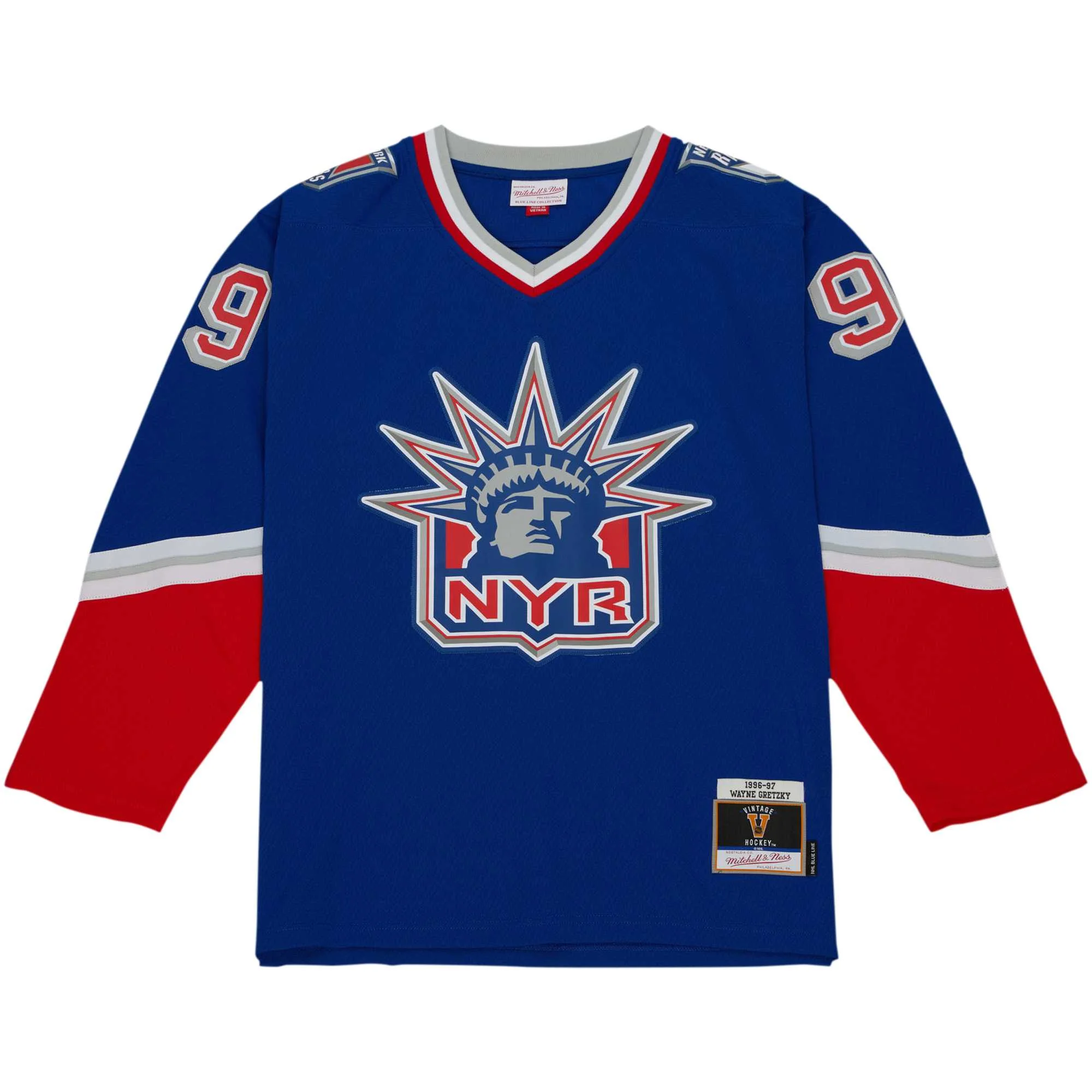 Men's Mitchell & Ness Wayne Gretzky Navy New York Rangers 1996/97 Blue Line Player Jersey