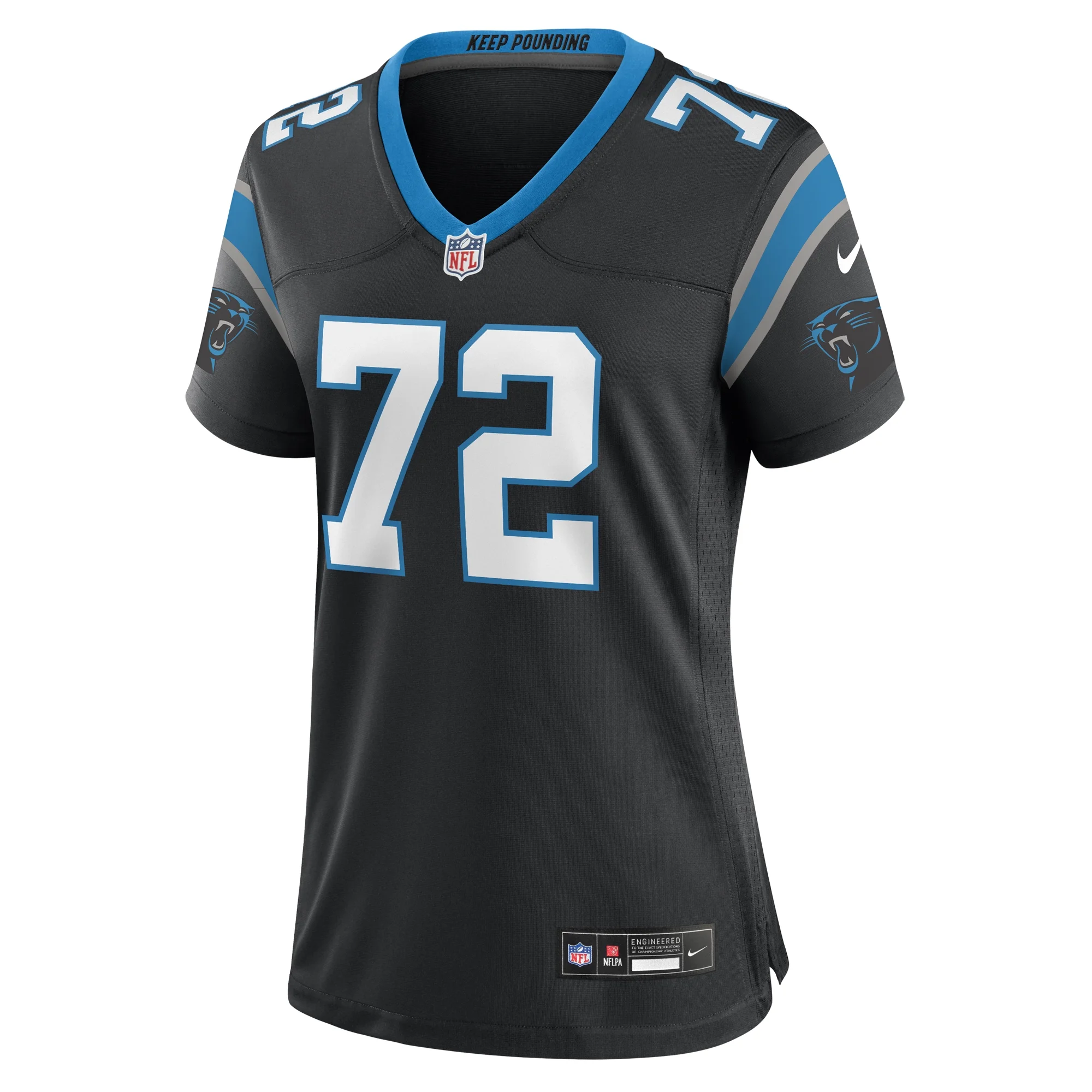 Women's Nike Taylor Moton Black Carolina Panthers Team Game Jersey