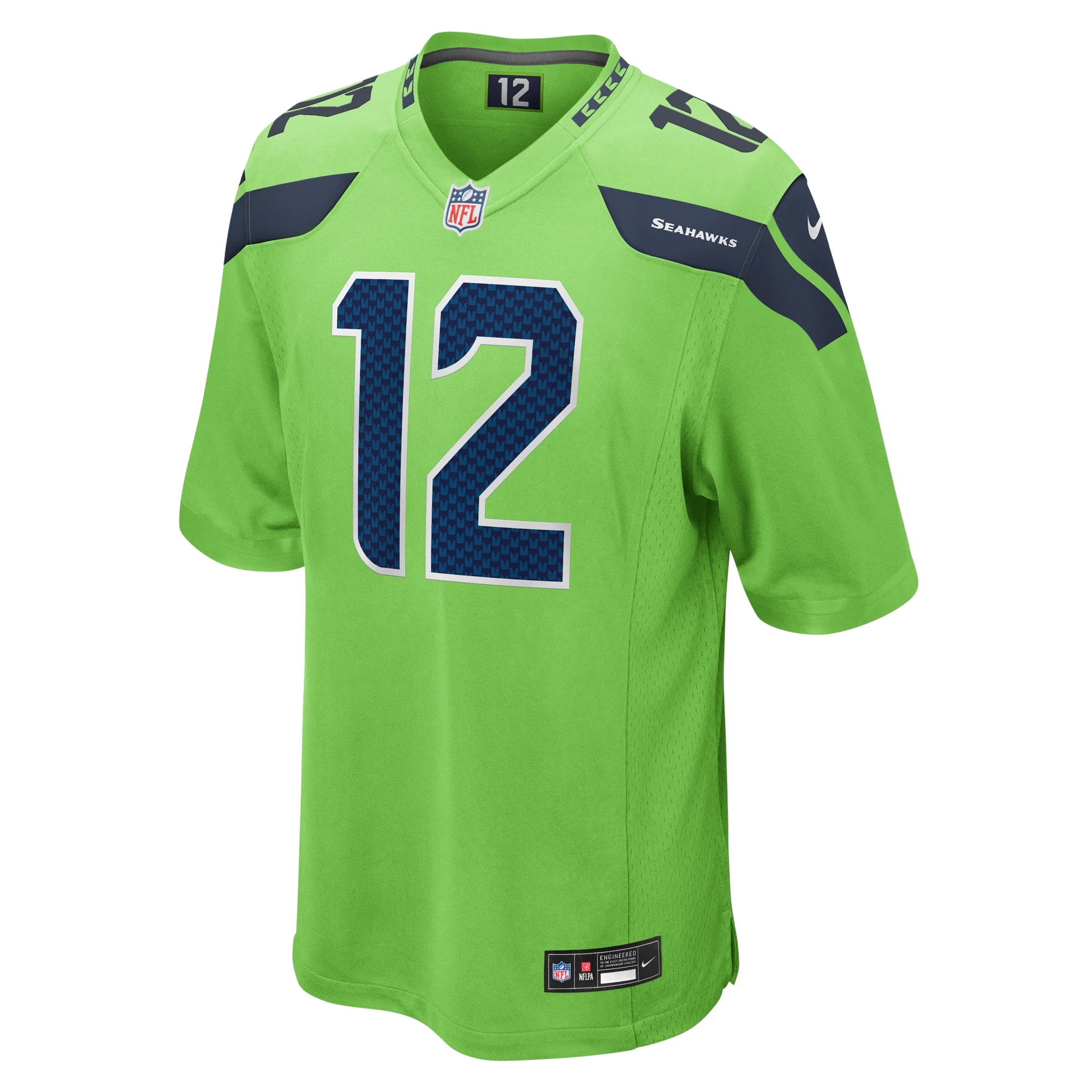 Men's Nike 12s Neon Green Seattle Seahawks Game Jersey