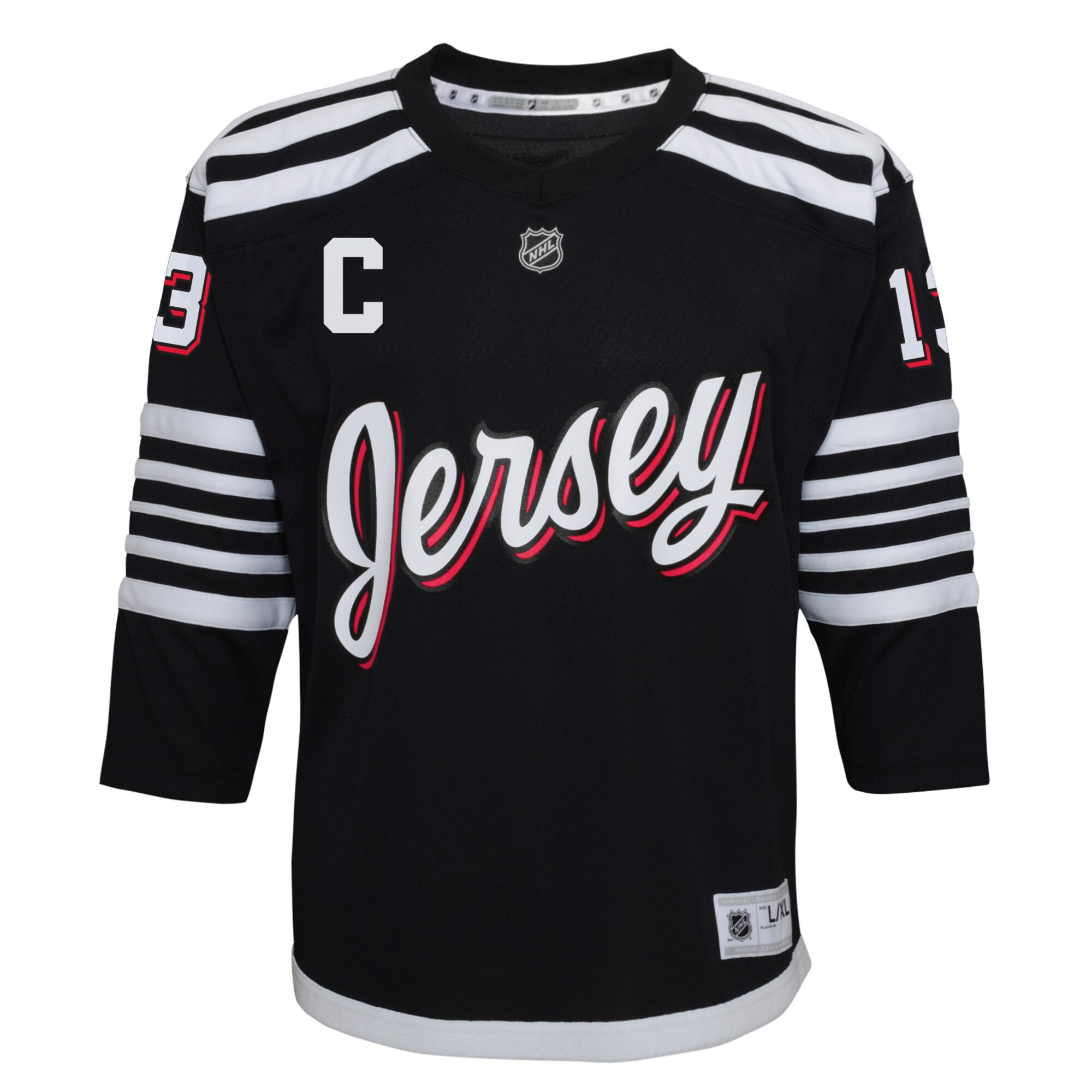 Nico Hischier New Jersey Devils Youth 2021/22 Alternate Replica Player Jersey - Black