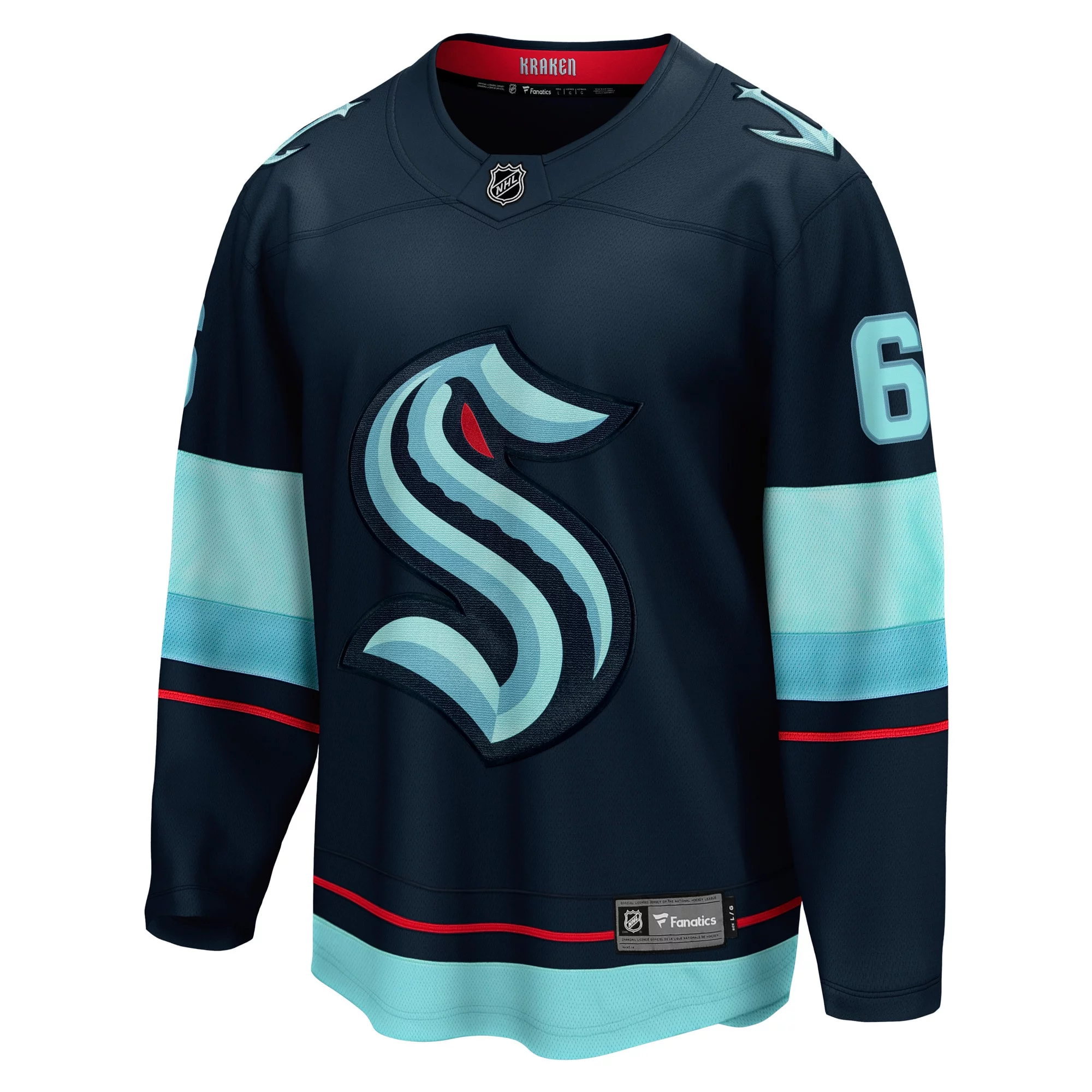 Men's Fanatics Adam Larsson Deep Sea Blue Seattle Kraken Home Breakaway Player Jersey