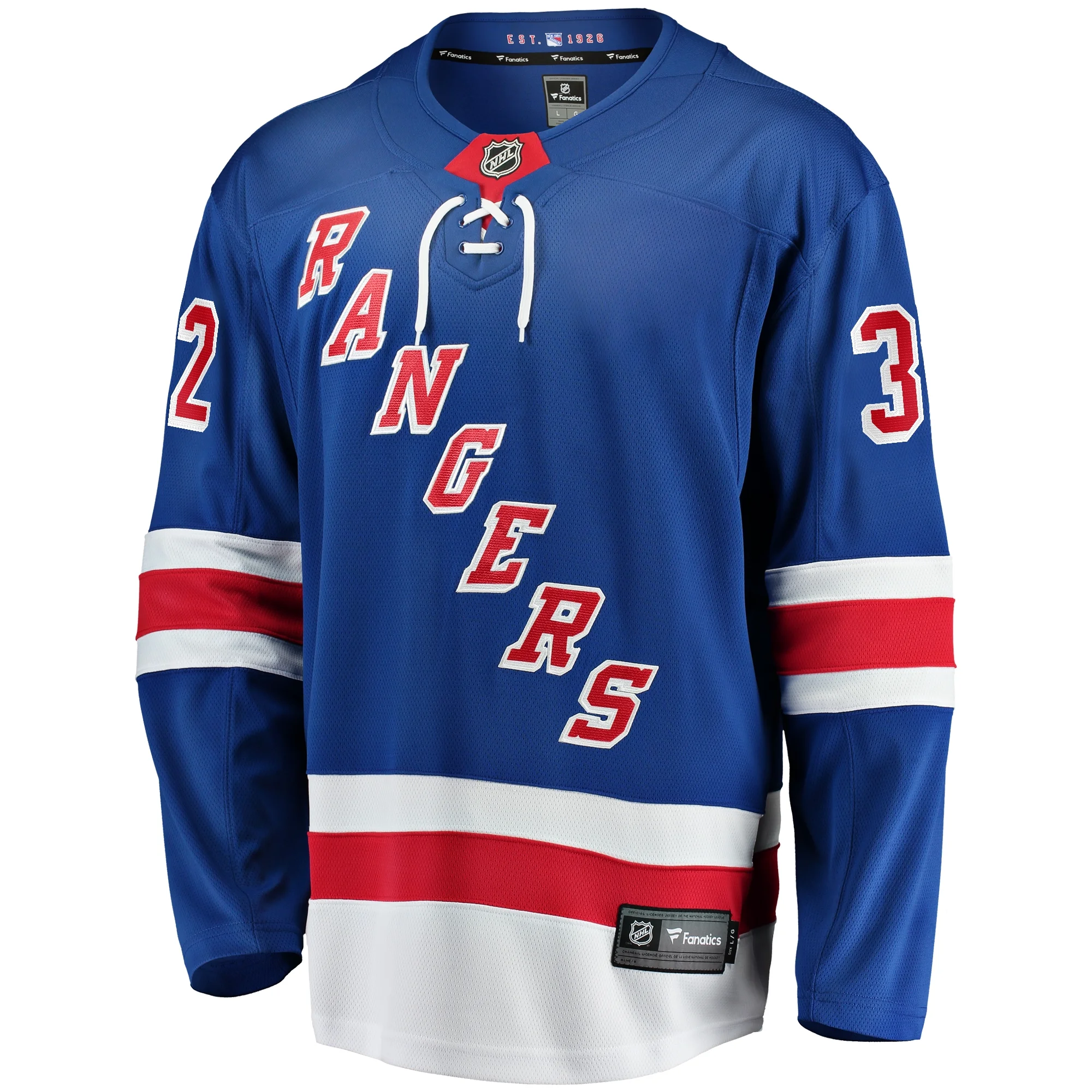 Men's Fanatics Jonathan Quick Blue New York Rangers Home Breakaway Jersey