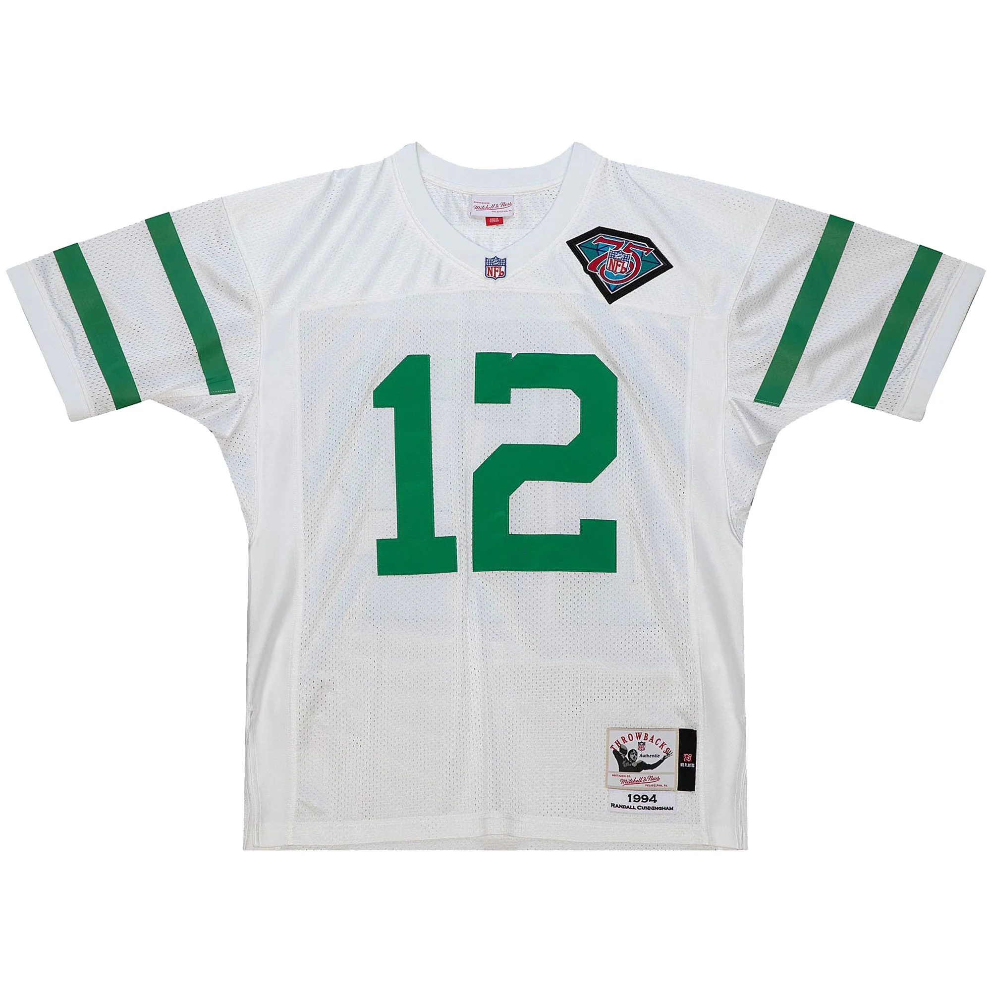 Men's Mitchell & Ness Randall Cunningham White Philadelphia Eagles 1994 Authentic Throwback Retired Player Jersey