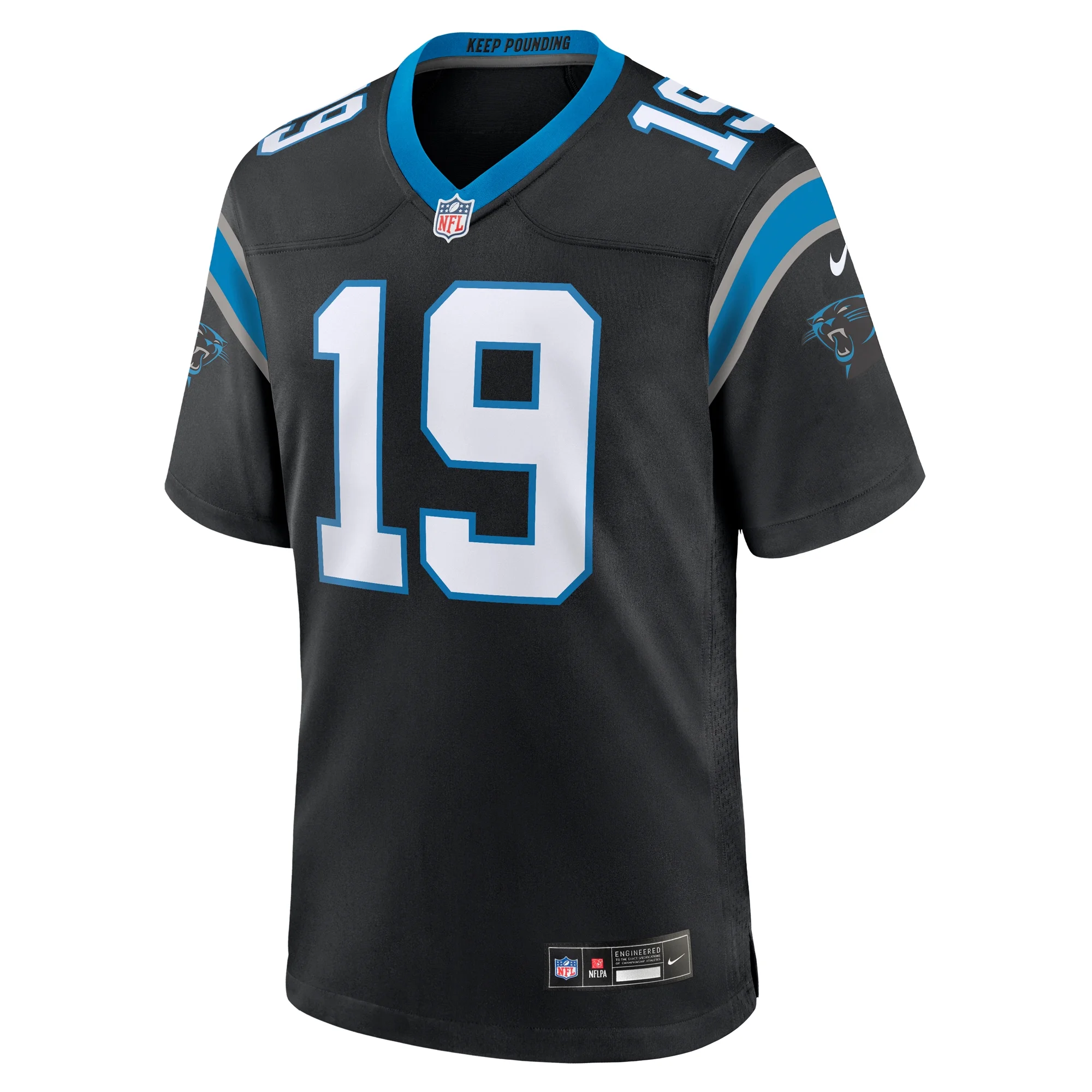 Men's Nike Adam Thielen Black Carolina Panthers Game Player Jersey