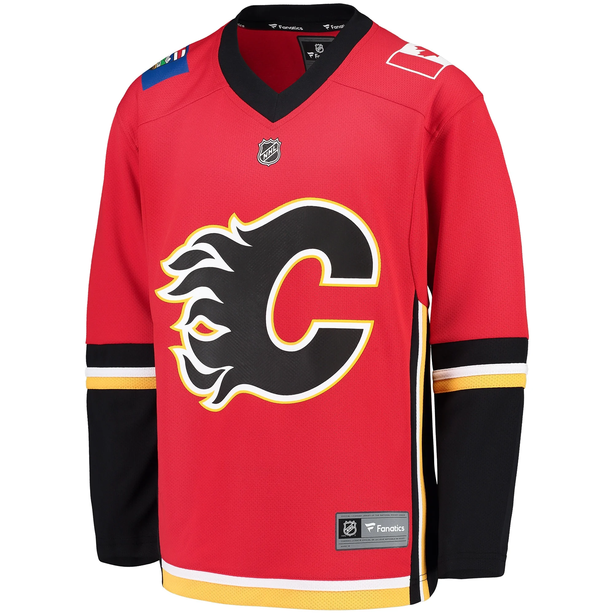 Youth Fanatics Red/Black Calgary Flames Alternate Replica Blank Jersey