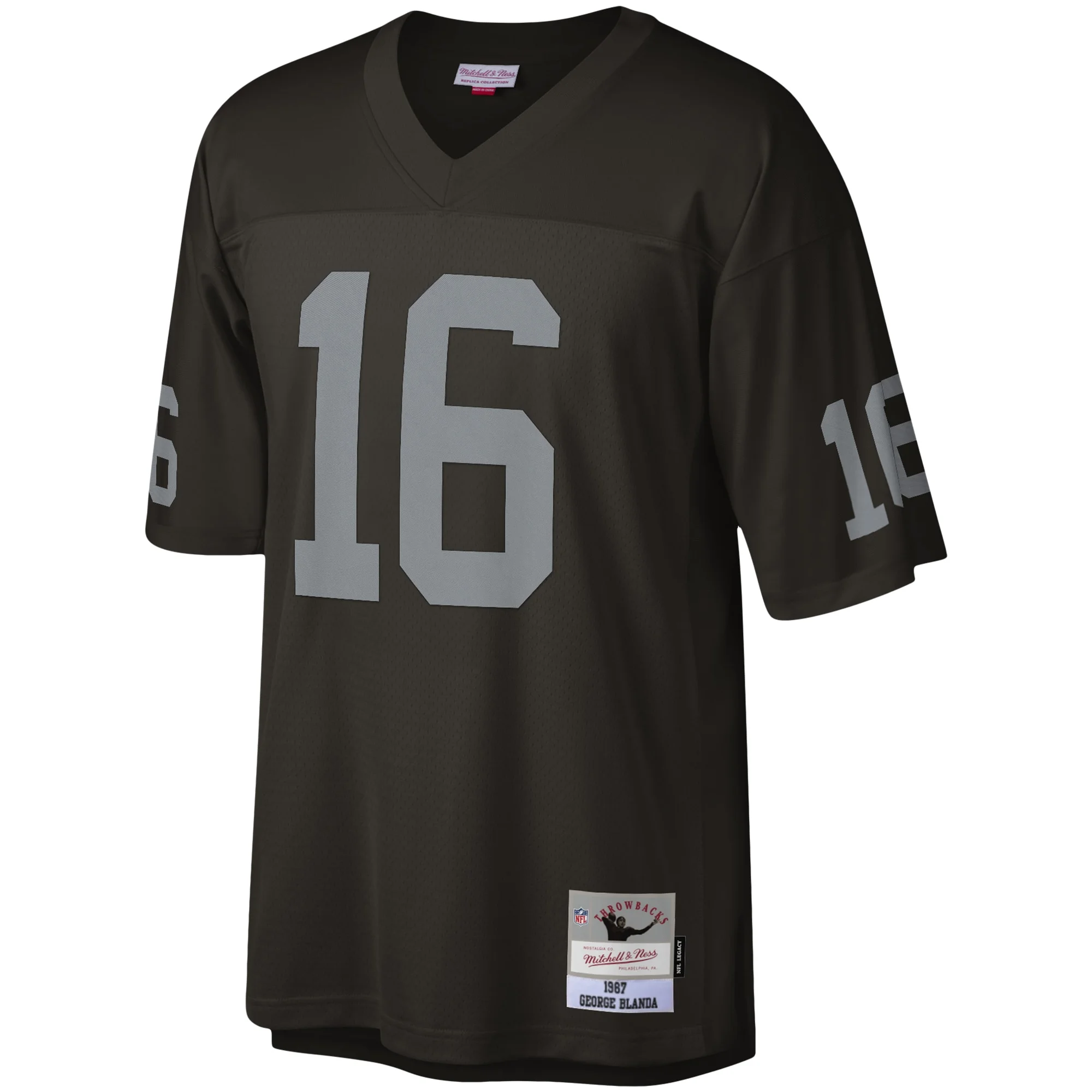 Men's Mitchell & Ness George Blanda Black Las Vegas Raiders Legacy Replica Jersey