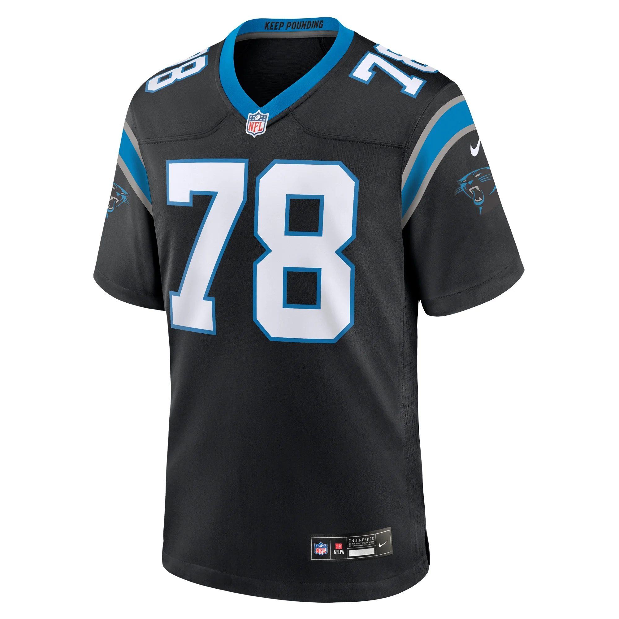 Men's Nike Jayden Peevy Black Carolina Panthers Game Jersey