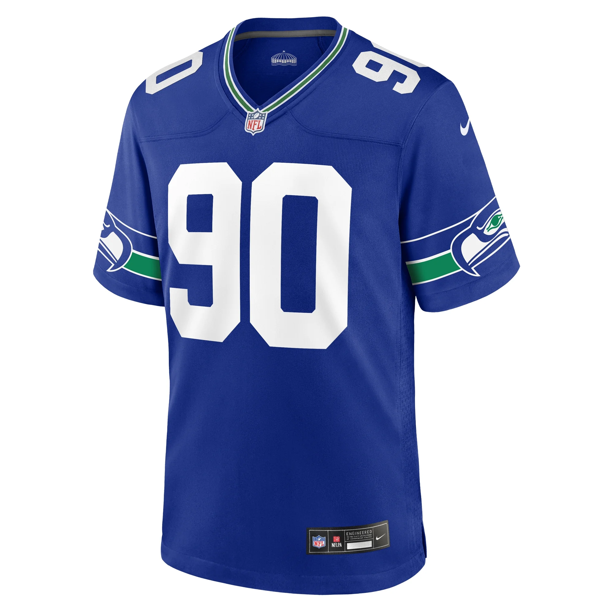 Men's Nike Jarran Reed Royal Seattle Seahawks Throwback Player Game Jersey