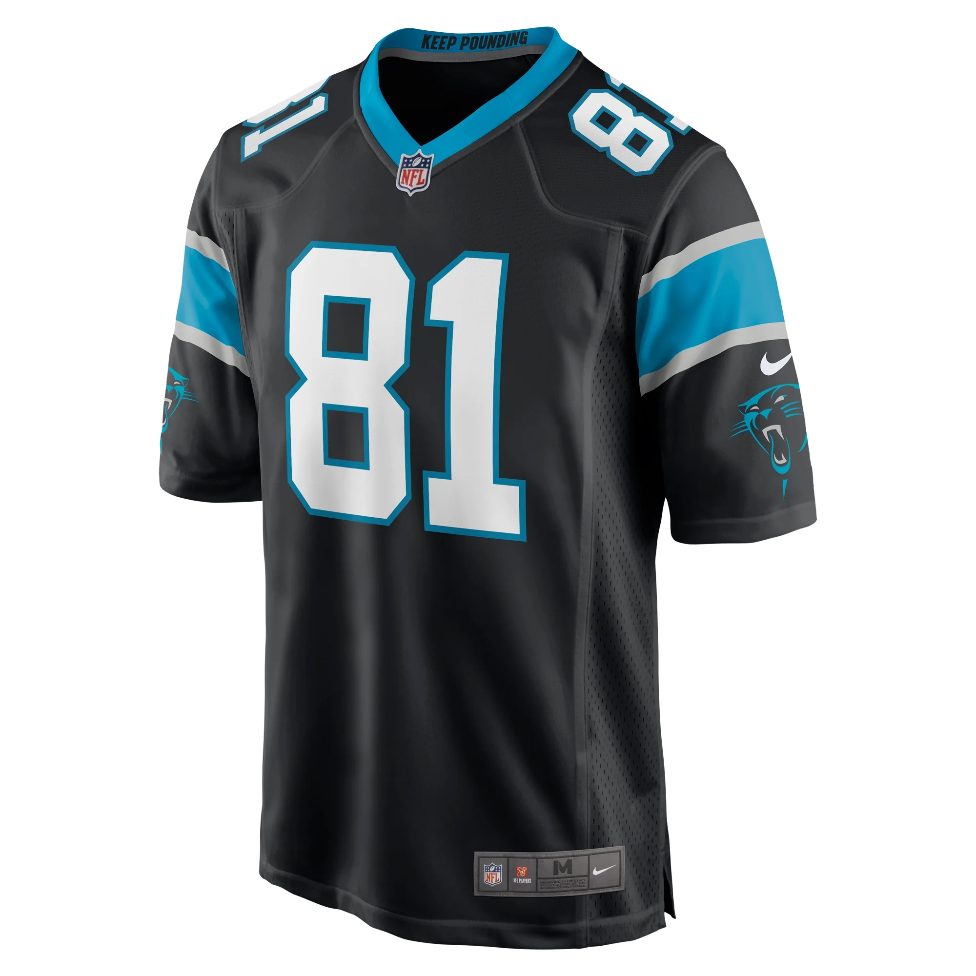 Men's Nike Hayden Hurst Black Carolina Panthers Game Player Jersey