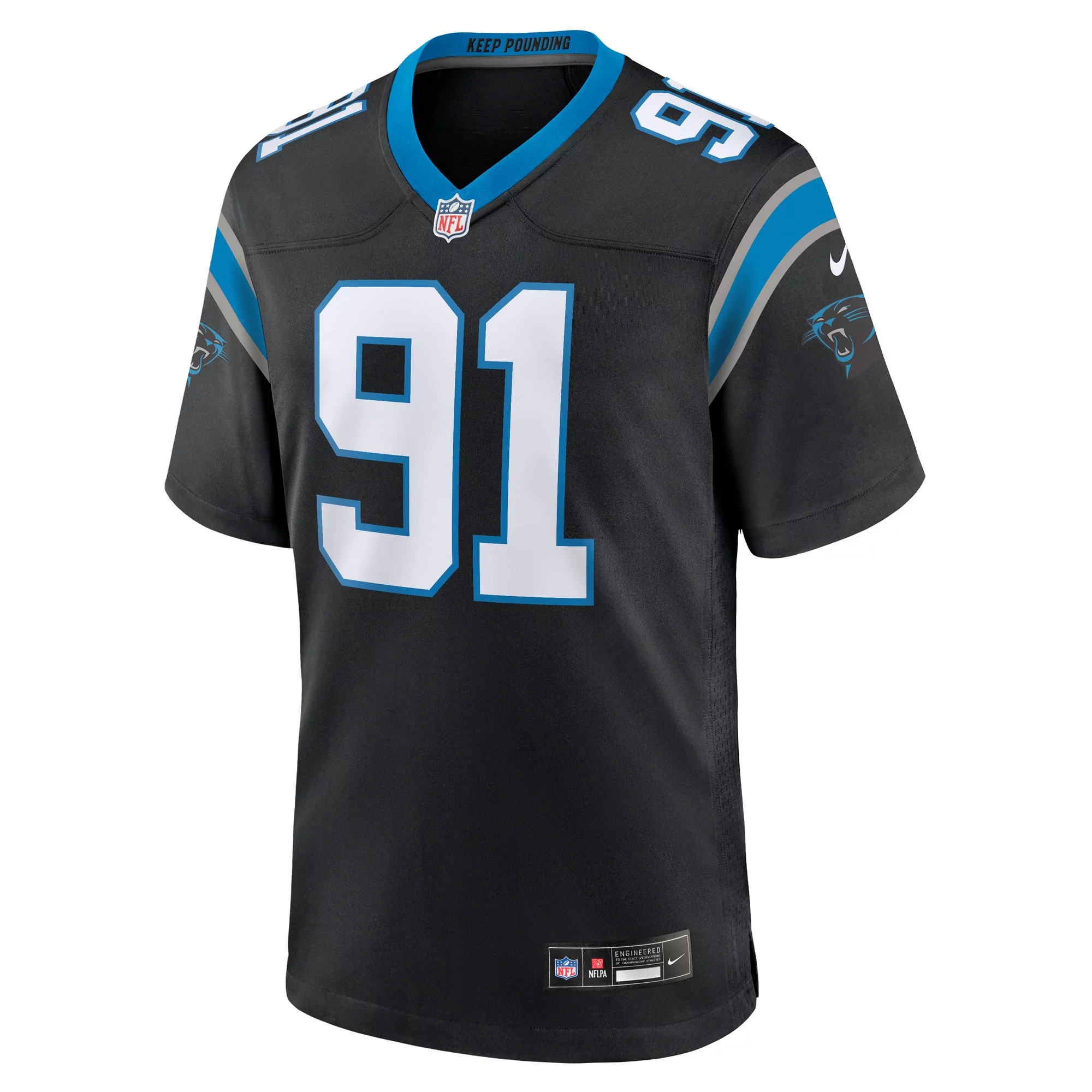 Men's Nike Nick Thurman Black Carolina Panthers Team Game Jersey