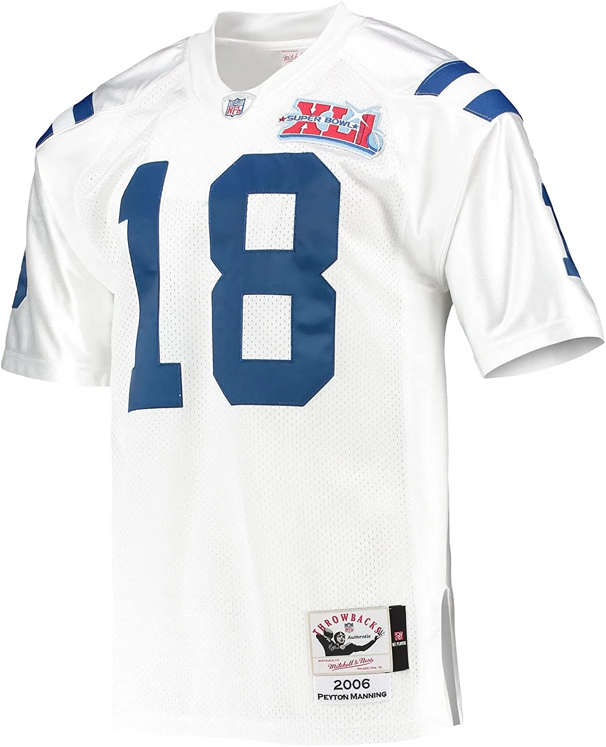 Men's Mitchell & Ness Peyton Manning White Indianapolis Colts 2006 Authentic Throwback Retired Player Jersey