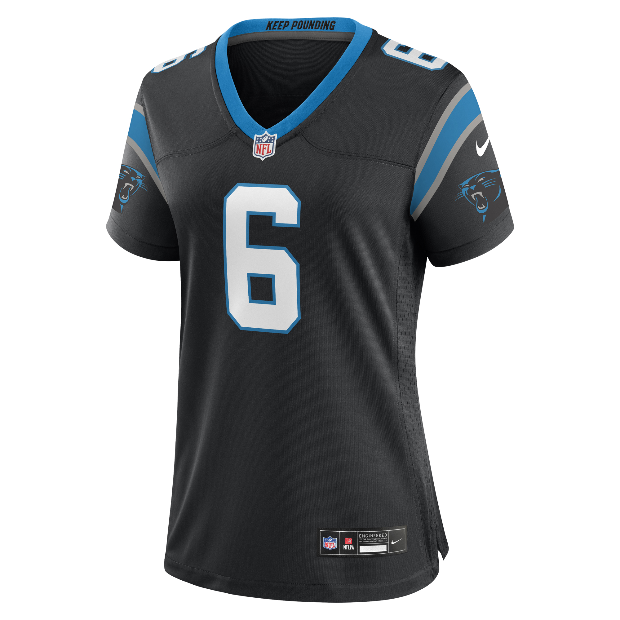 Women's Nike Miles Sanders Black Carolina Panthers Team Game Jersey