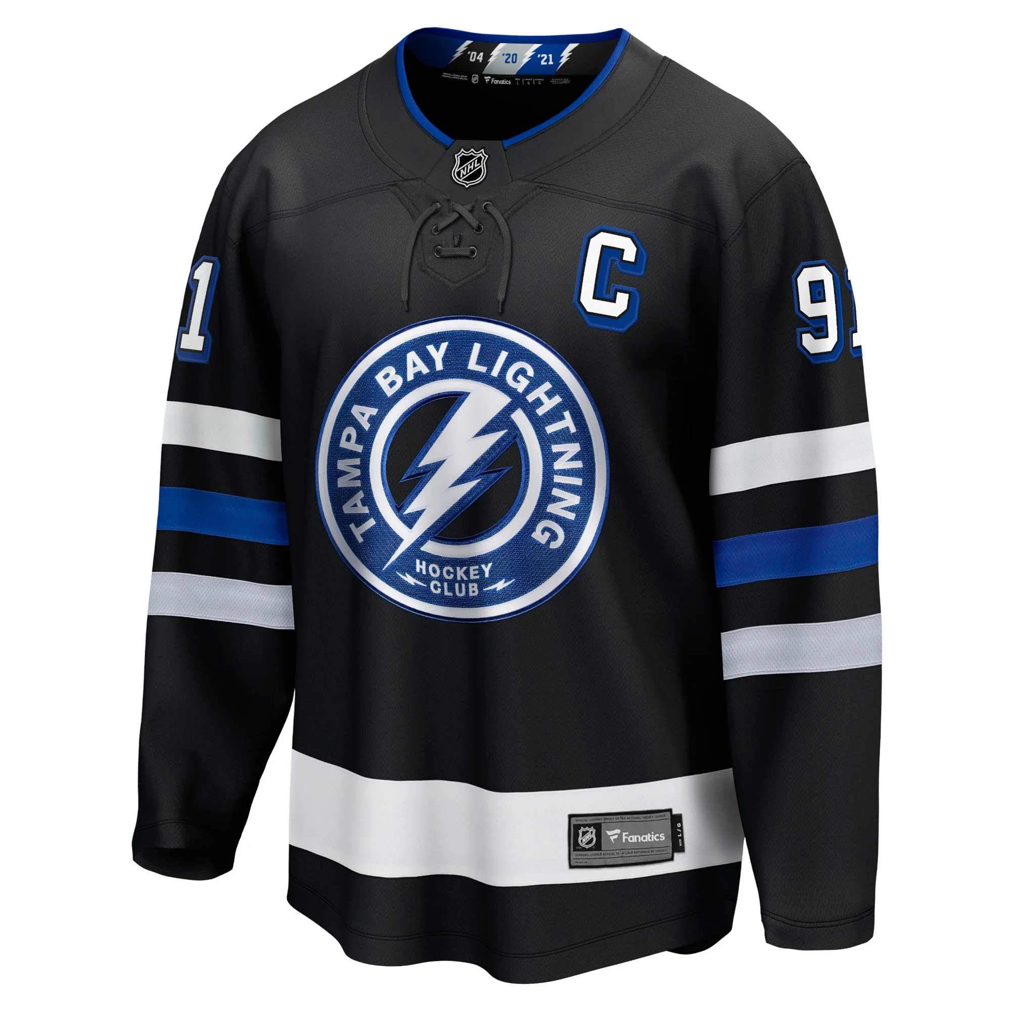 Men's Fanatics Steven Stamkos Black Tampa Bay Lightning Alternate Premier Breakaway Player Jersey