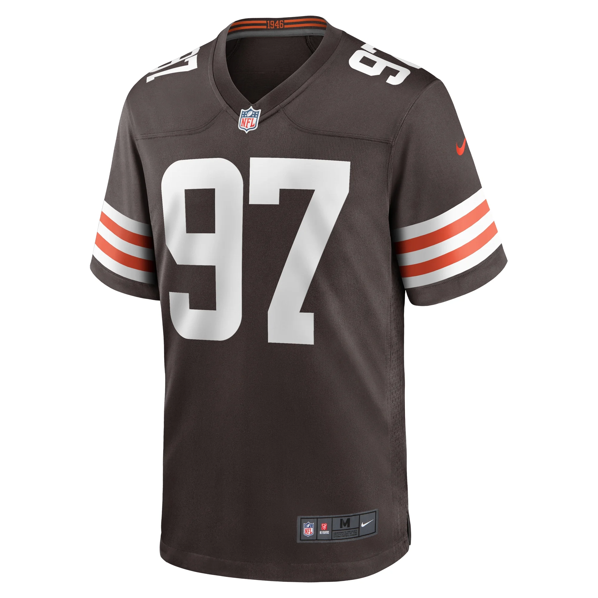 Men's Nike Tommy Togiai Brown Cleveland Browns Game Jersey