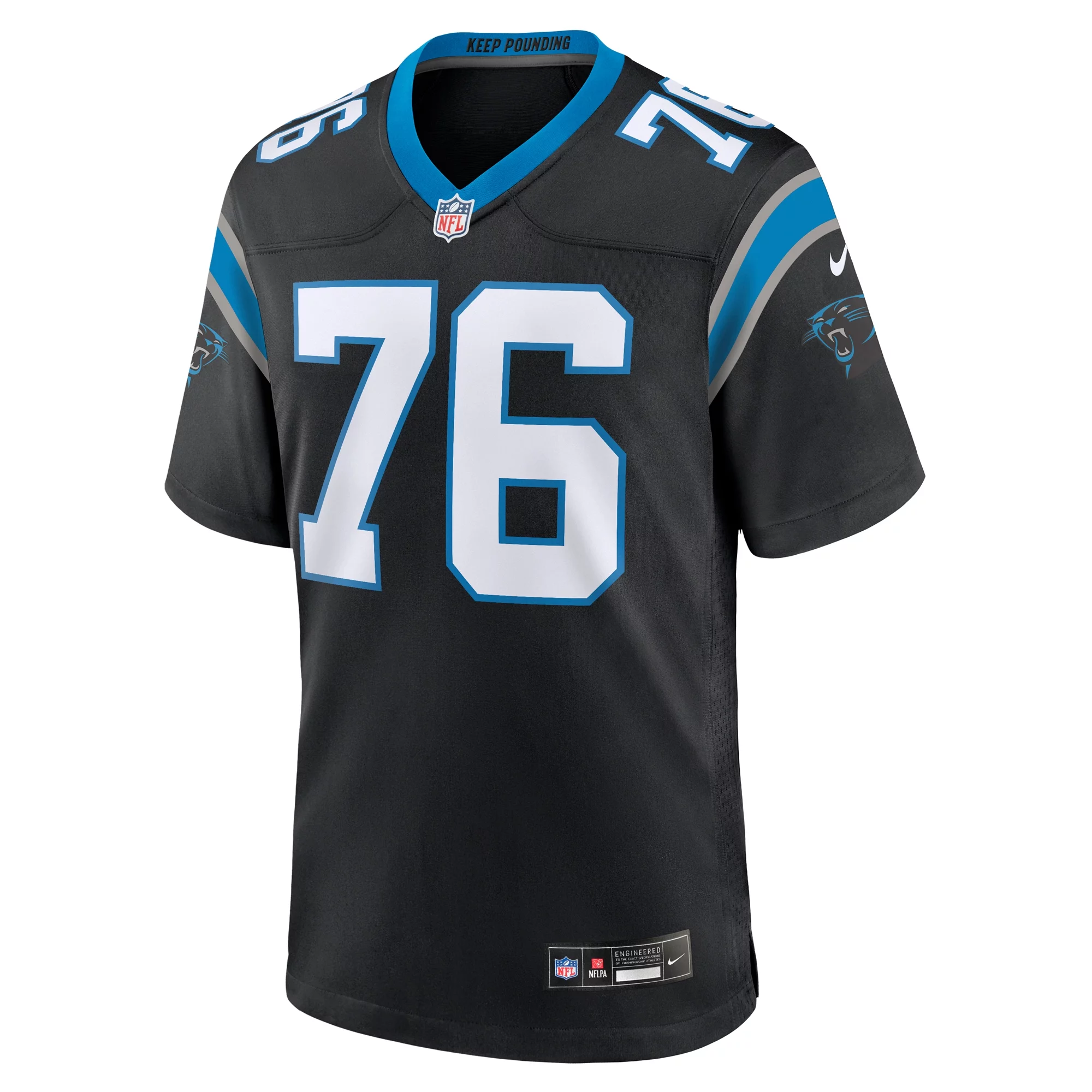 Men's Nike Calvin Throckmorton Black Carolina Panthers Team Game Jersey