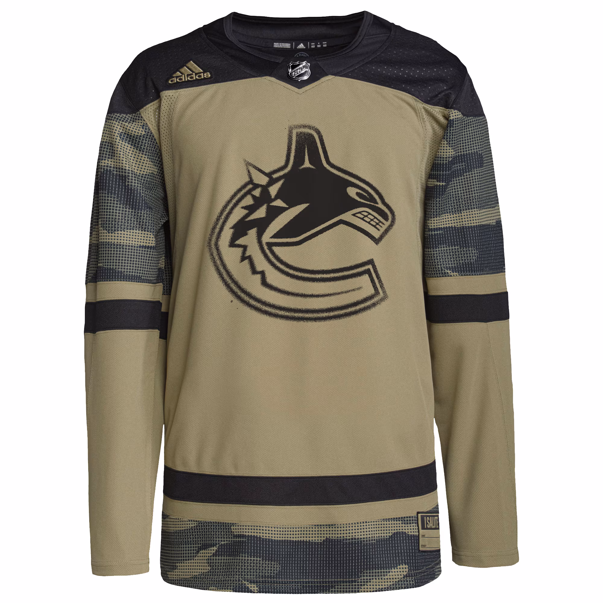 Vancouver Canucks adidas Logo Military Appreciation Team Authentic Practice Jersey - Camo