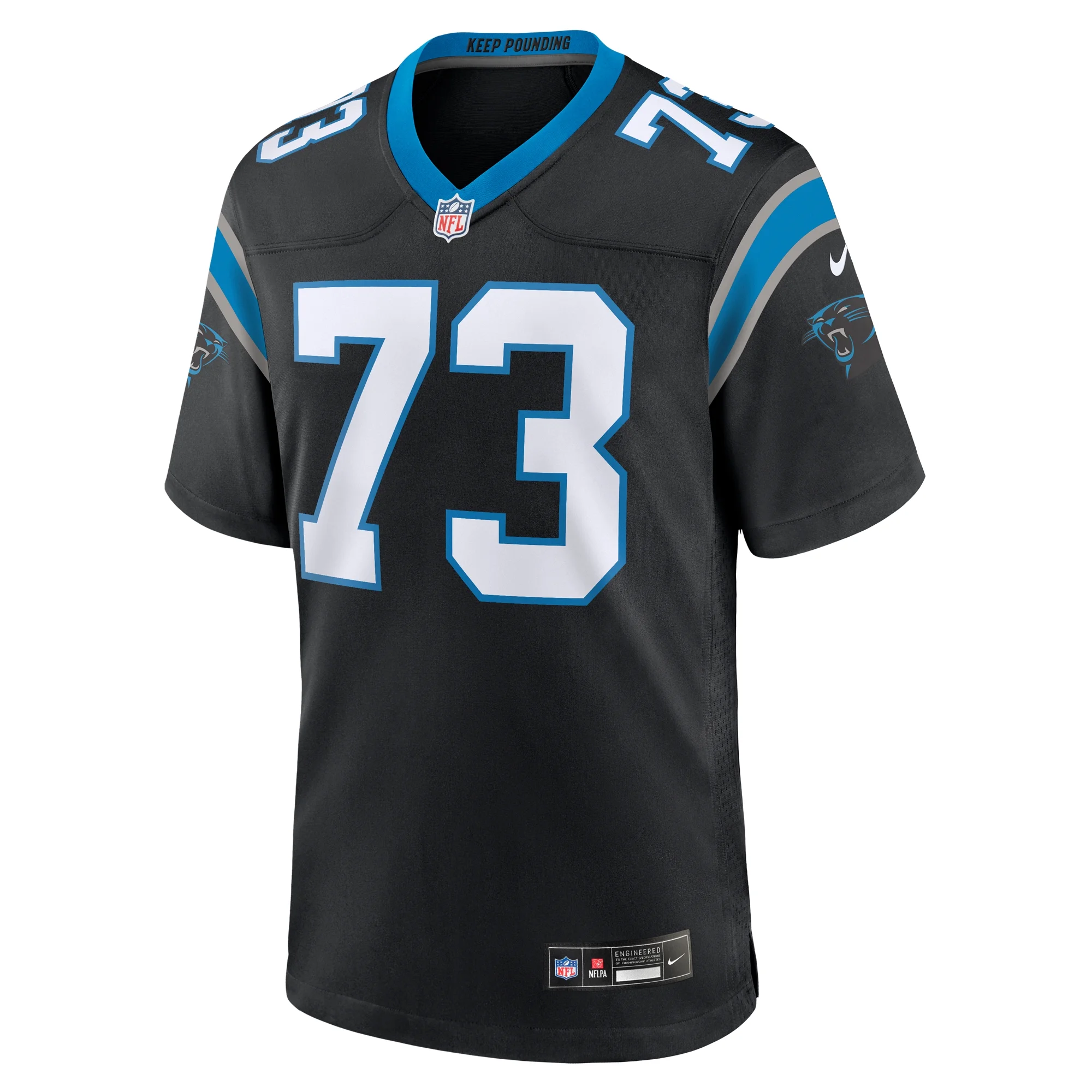 Men's Nike Rashard Lawrence Black Carolina Panthers Game Jersey