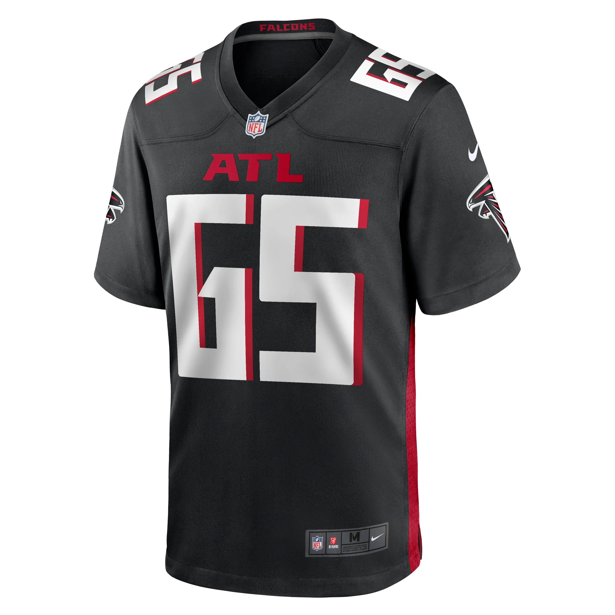 Men's Nike Matthew Bergeron Black Atlanta Falcons Team Game Jersey