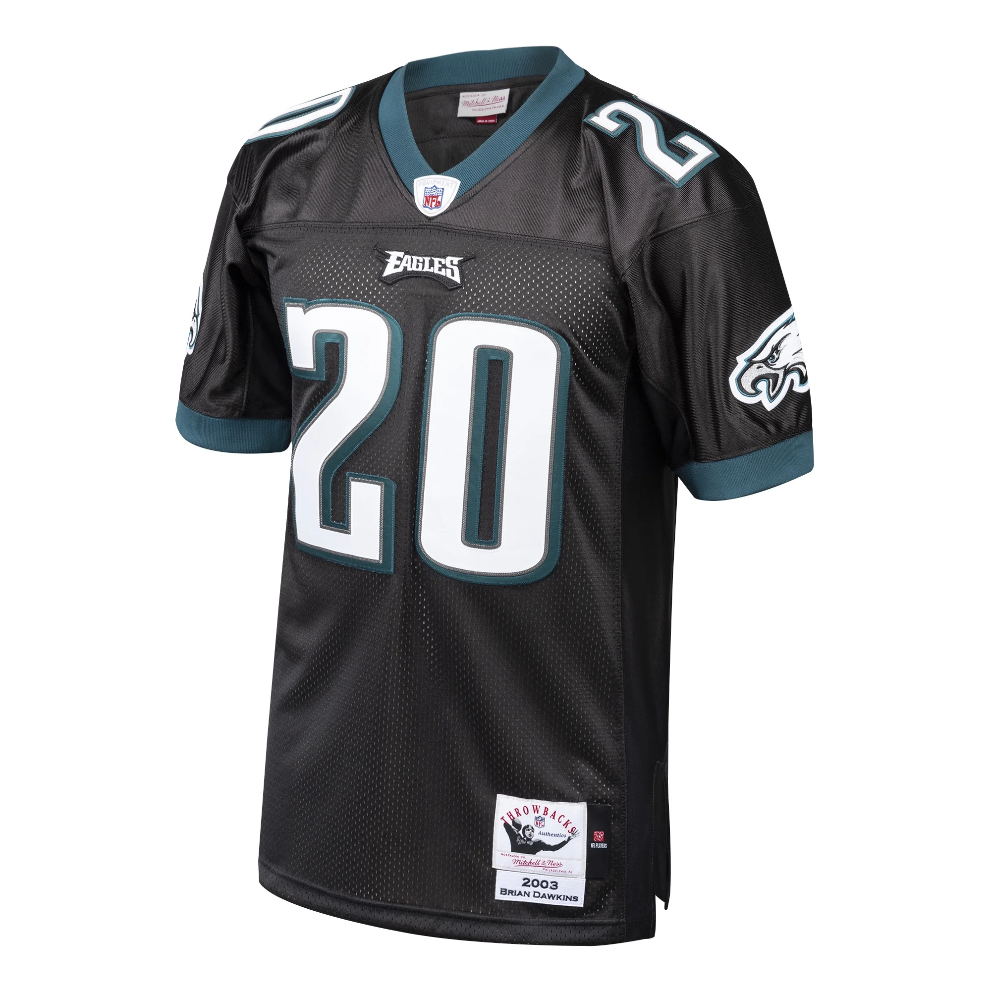 Men's Mitchell & Ness Brian Dawkins Black Philadelphia Eagles 2004 Authentic Throwback Retired Player Jersey