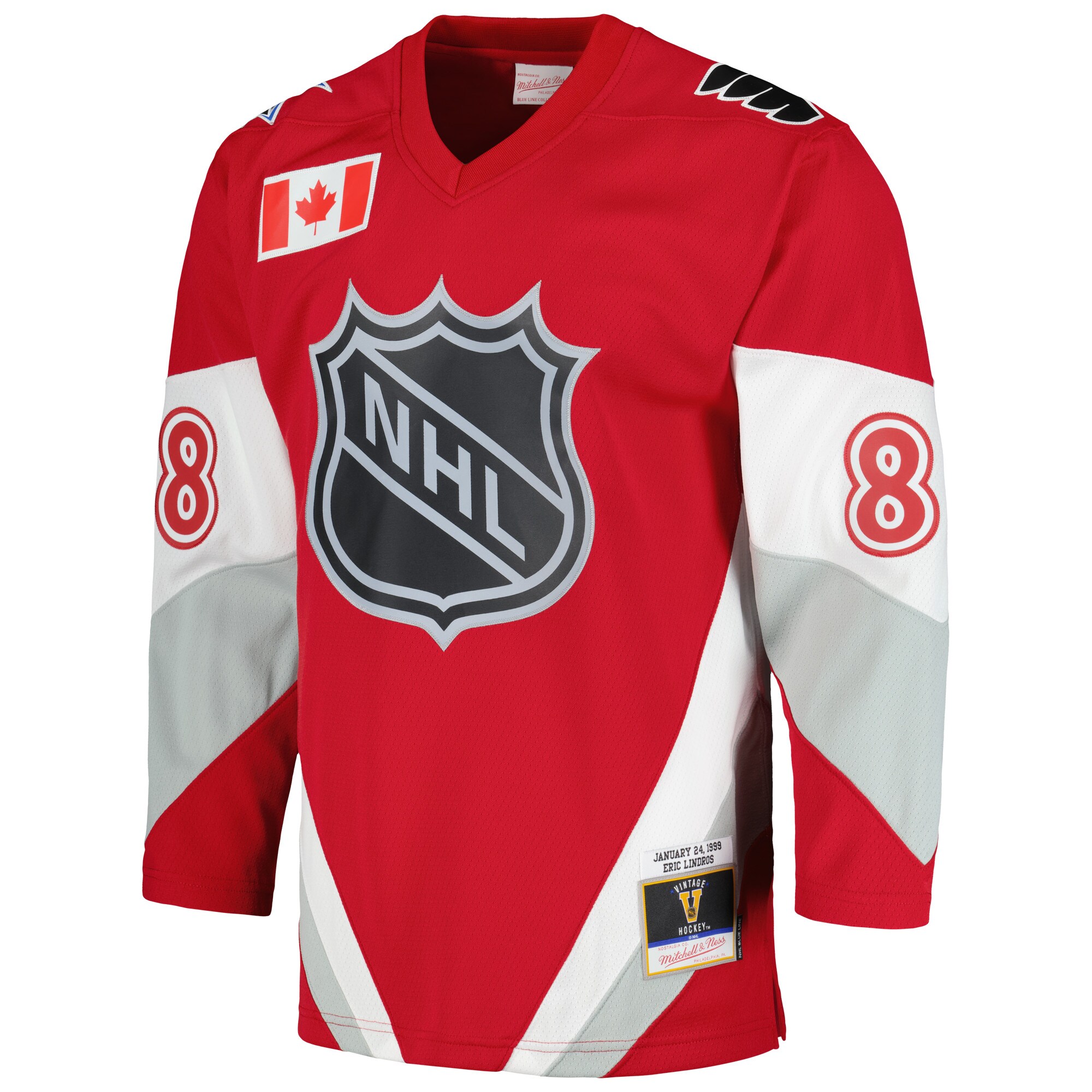 Eric Lindros Mitchell & Ness  1999 NHL All-Star Game Blue Line Player Jersey - Scarlet