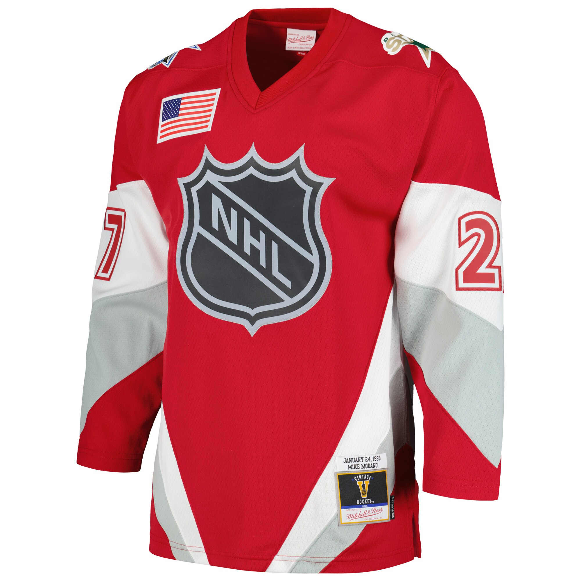 Mike Modano Mitchell & Ness  1999 NHL All-Star Game Blue Line Player Jersey - Scarlet