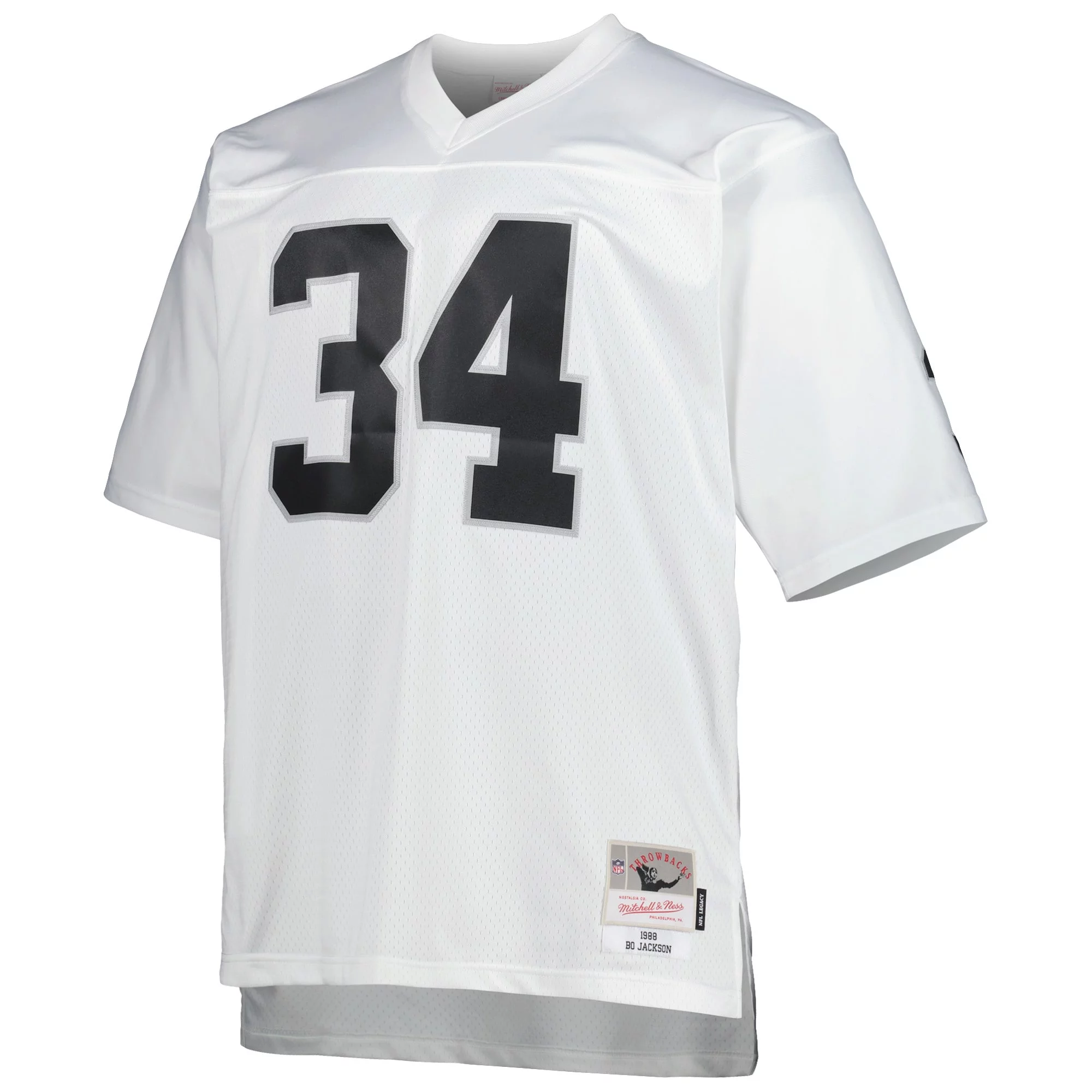 Men's Mitchell & Ness Bo Jackson White Las Vegas Raiders Big & Tall 1988 Retired Player Replica Jersey