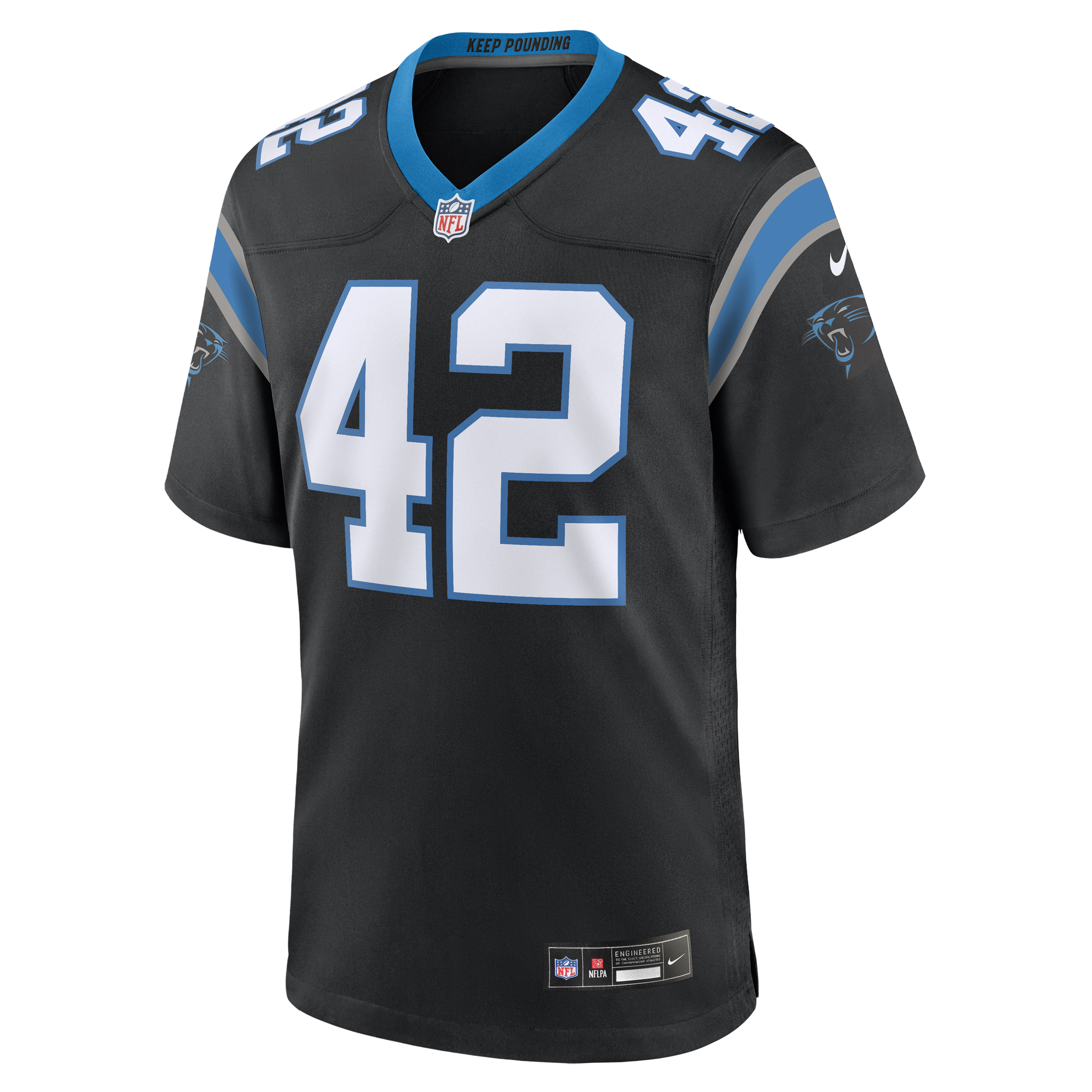 Men's Nike Sam Franklin Jr. Black Carolina Panthers Team Game Jersey