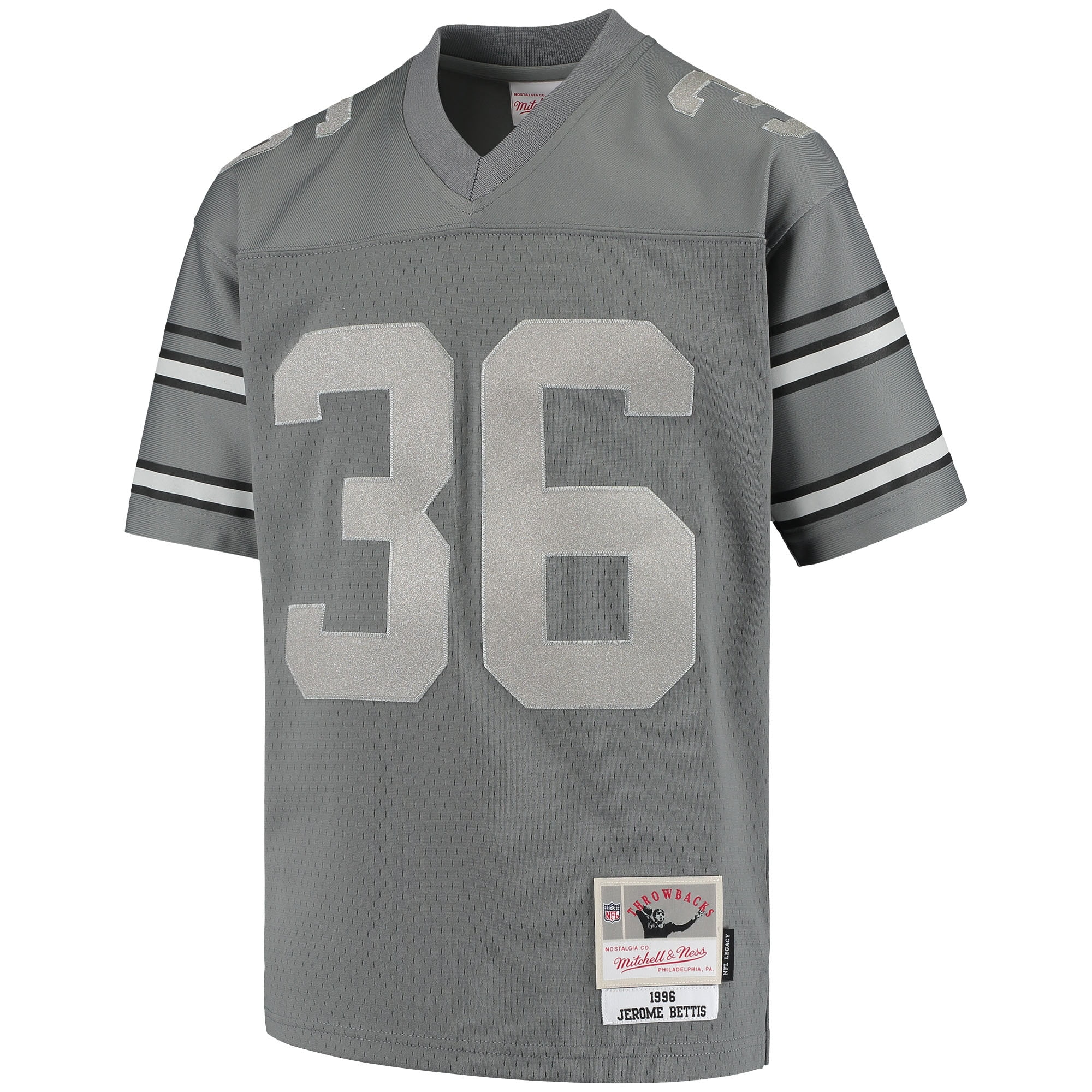 Youth Mitchell & Ness Jerome Bettis Charcoal Pittsburgh Steelers 1996 Retired Player Metal Replica Jersey
