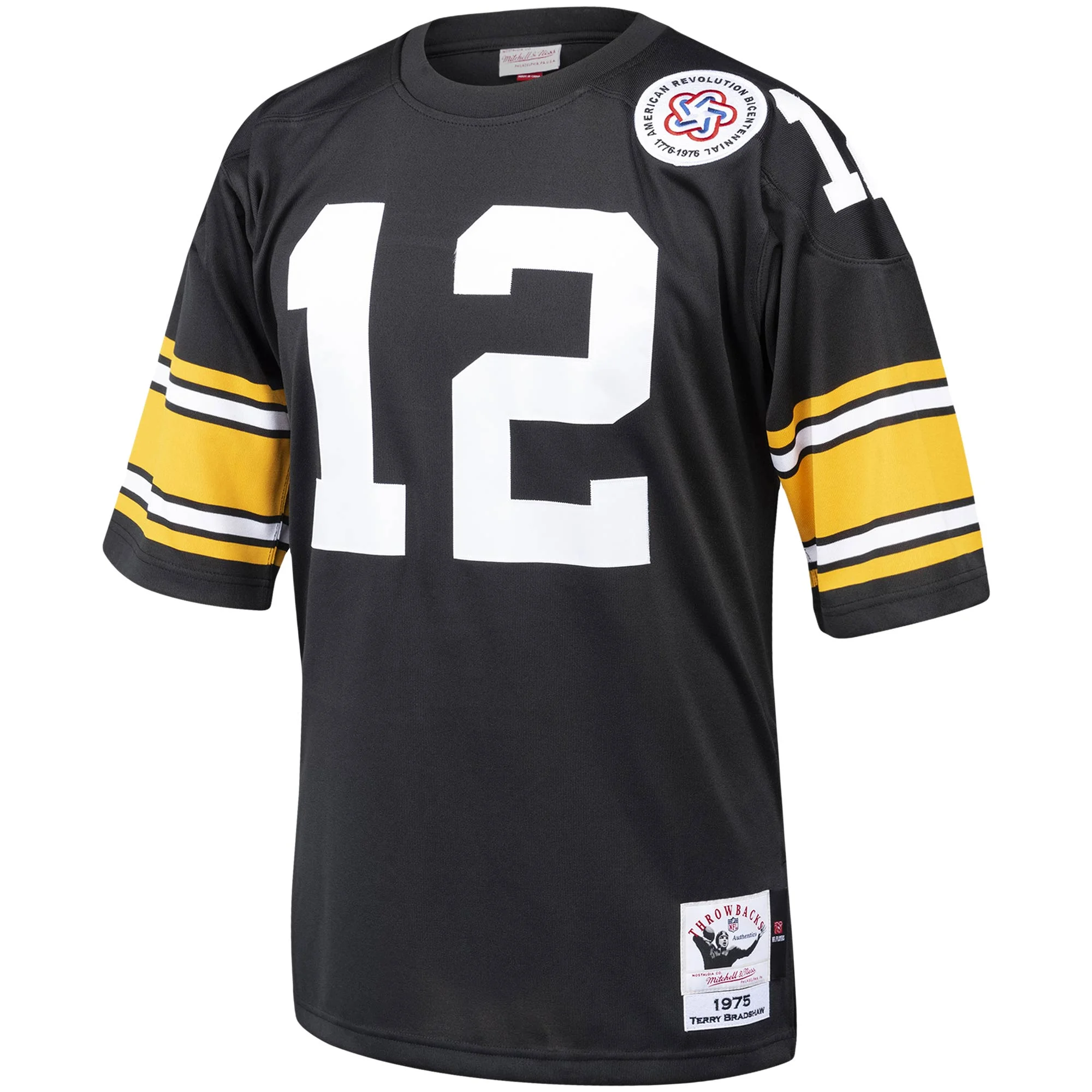 Men's Mitchell & Ness Terry Bradshaw Black Pittsburgh Steelers Authentic Throwback Retired Player Jersey