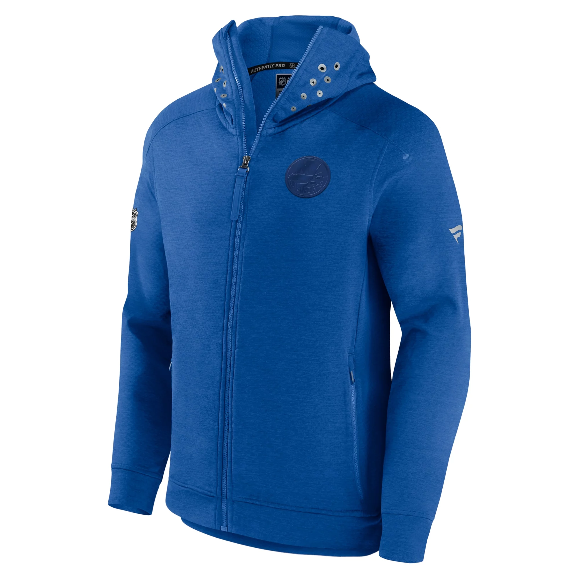 Men's Fanatics Heather Royal New York Islanders Authentic Pro Road Tech Full-Zip Hoodie Jacket