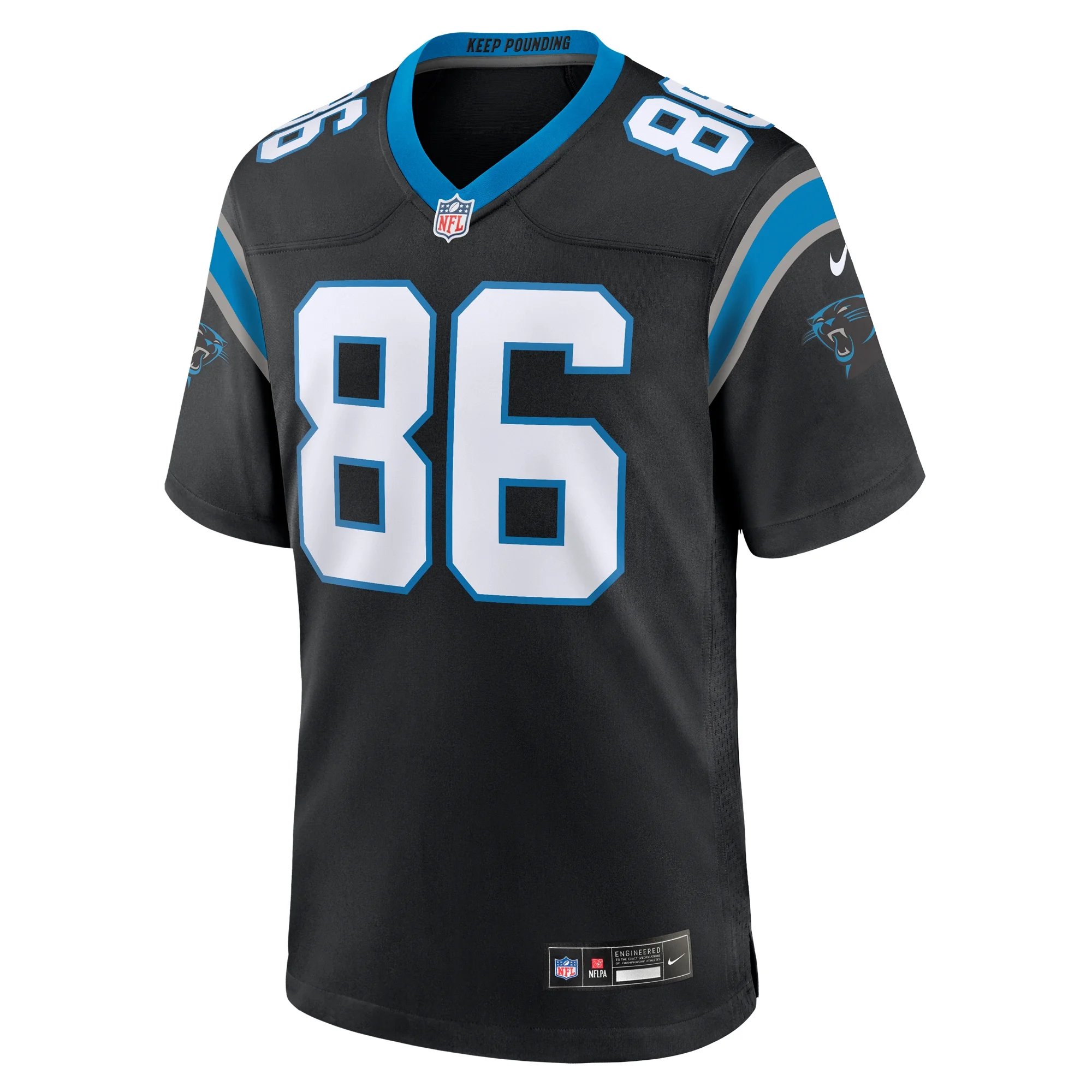 Men's Nike Mike Strachan Black Carolina Panthers Game Jersey