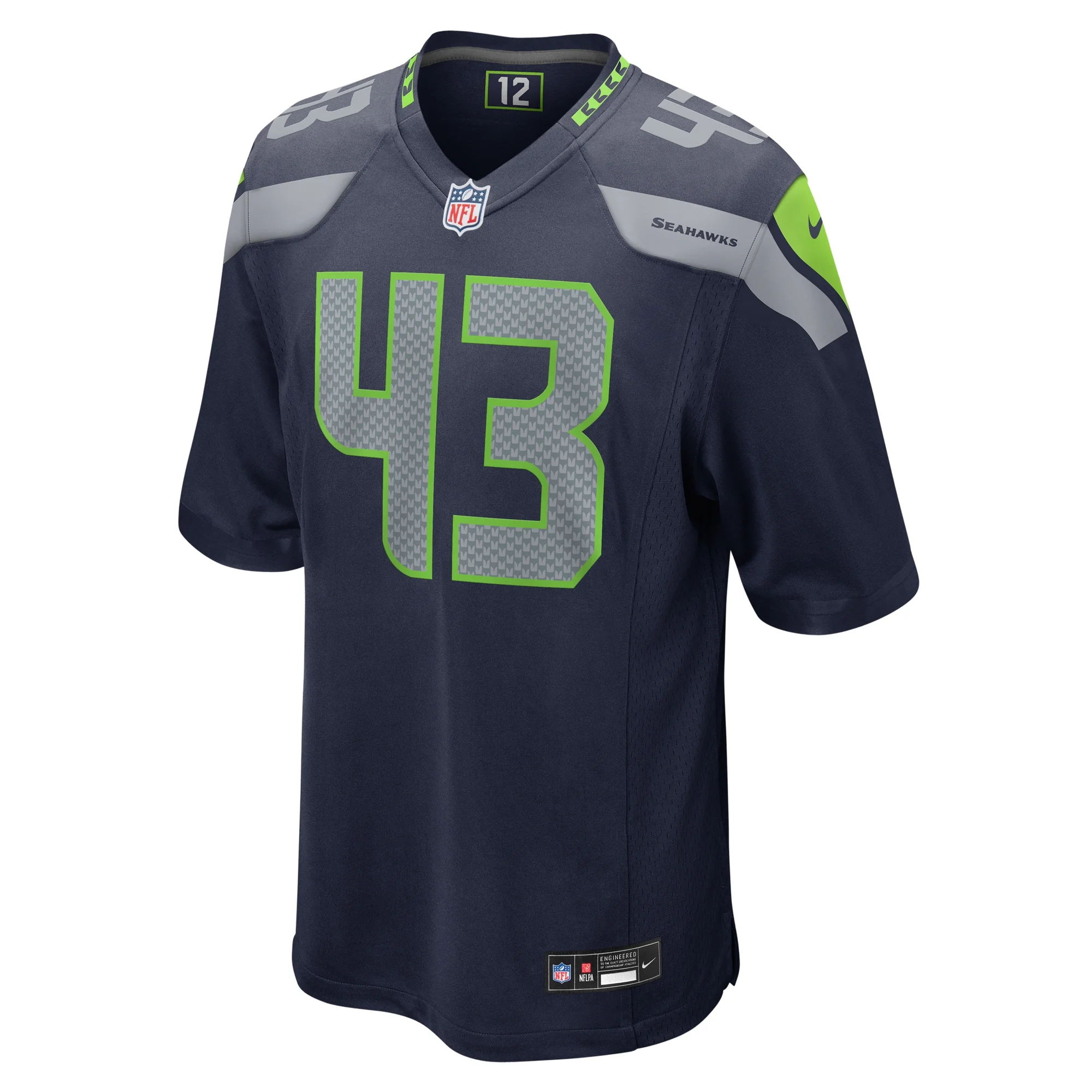 Men's Nike Levi Bell College Navy Seattle Seahawks Team Game Jersey