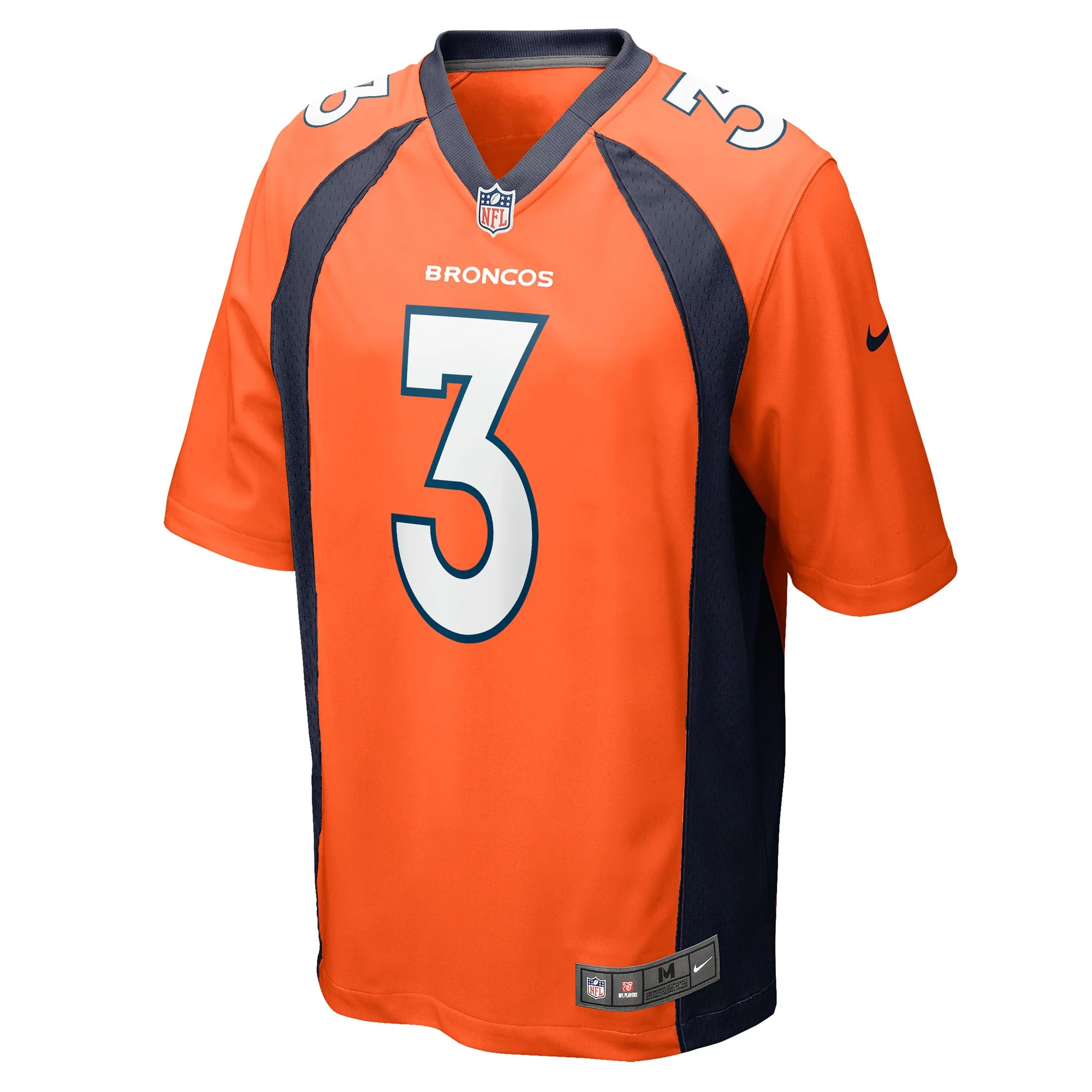 Men's Nike Russell Wilson Orange Denver Broncos Game Jersey
