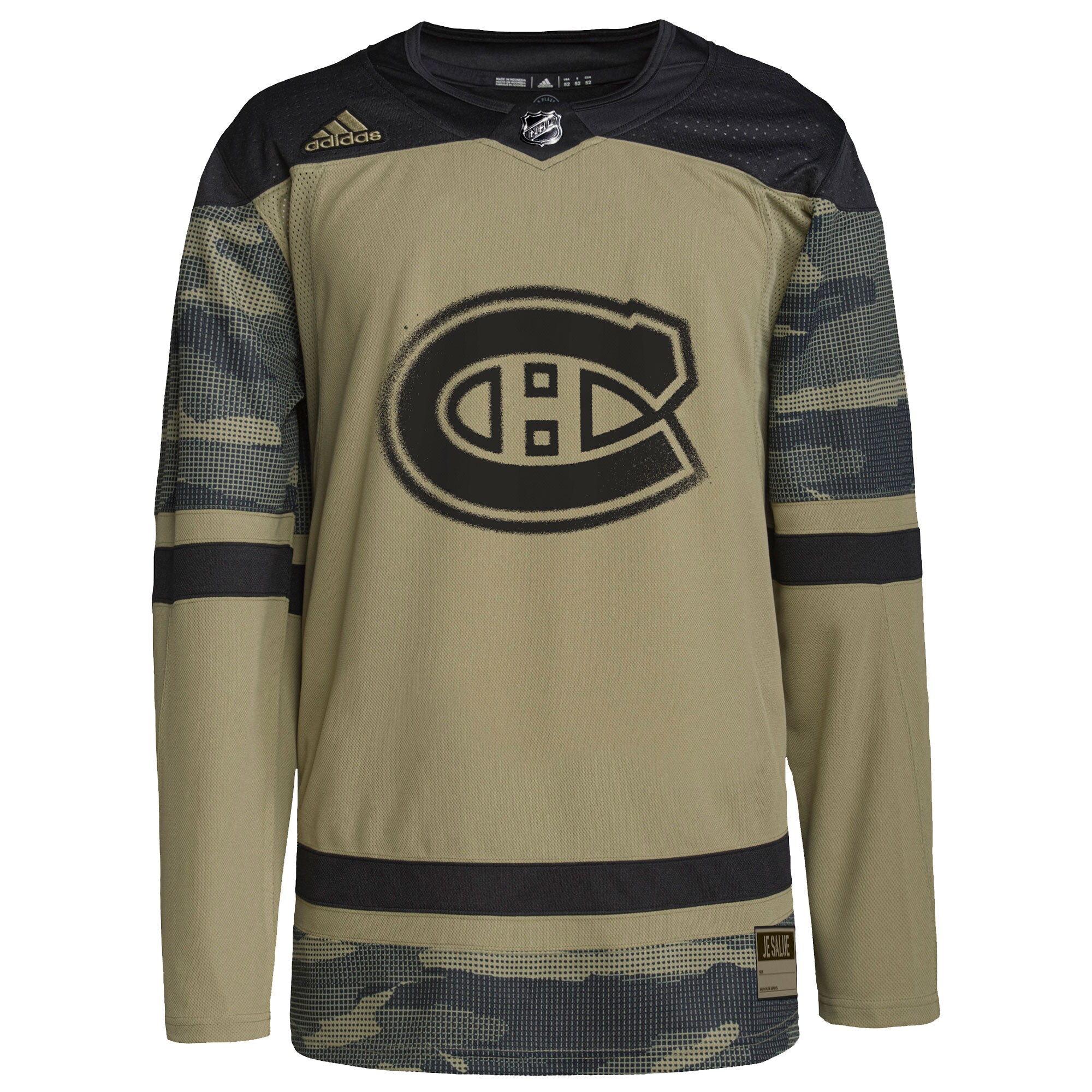Montreal Canadiens adidas Logo Military Appreciation Team Authentic Custom Practice Jersey - Camo