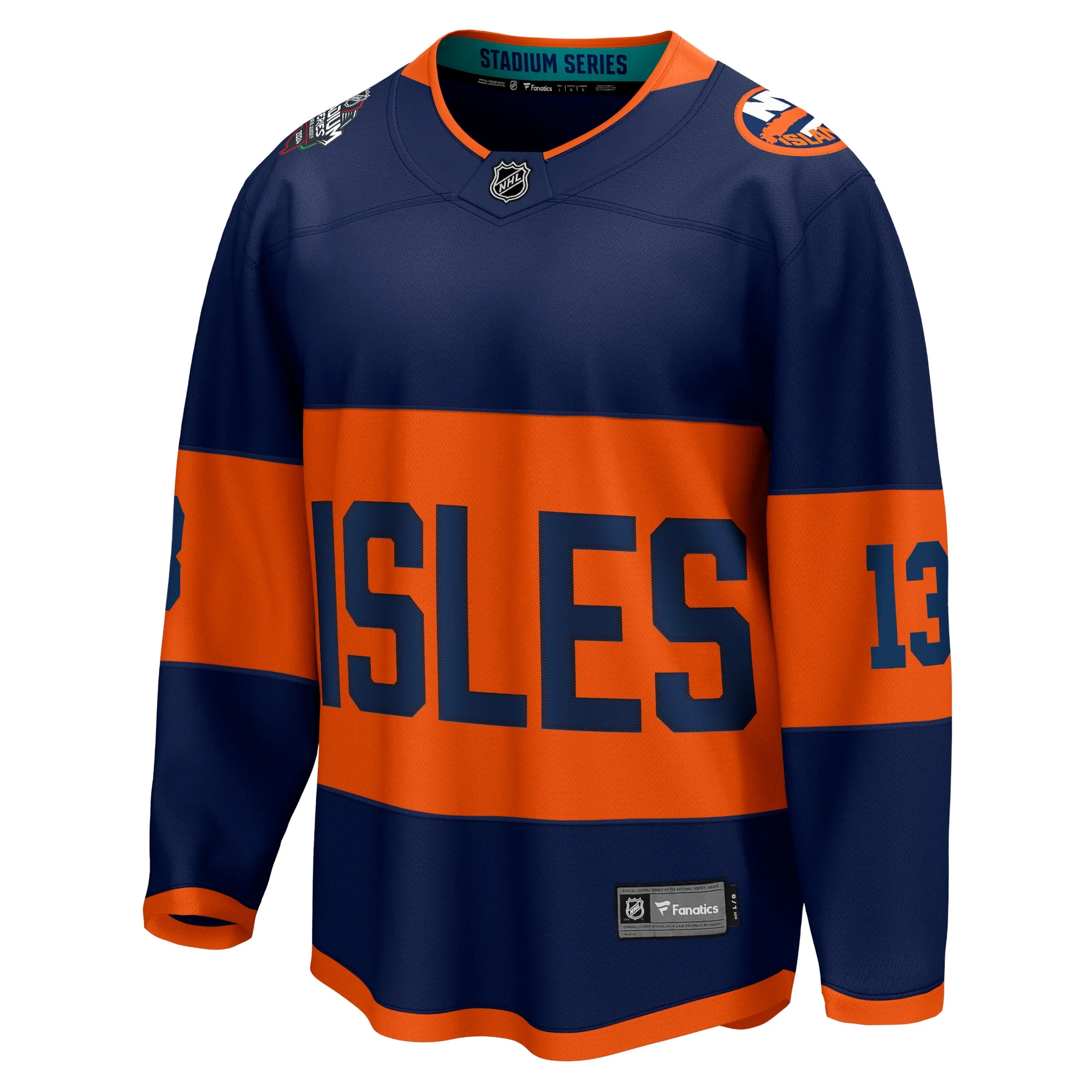 Men's Fanatics Branded Mathew Barzal Navy New York Islanders 2024 NHL Stadium Series Breakaway Player Jersey